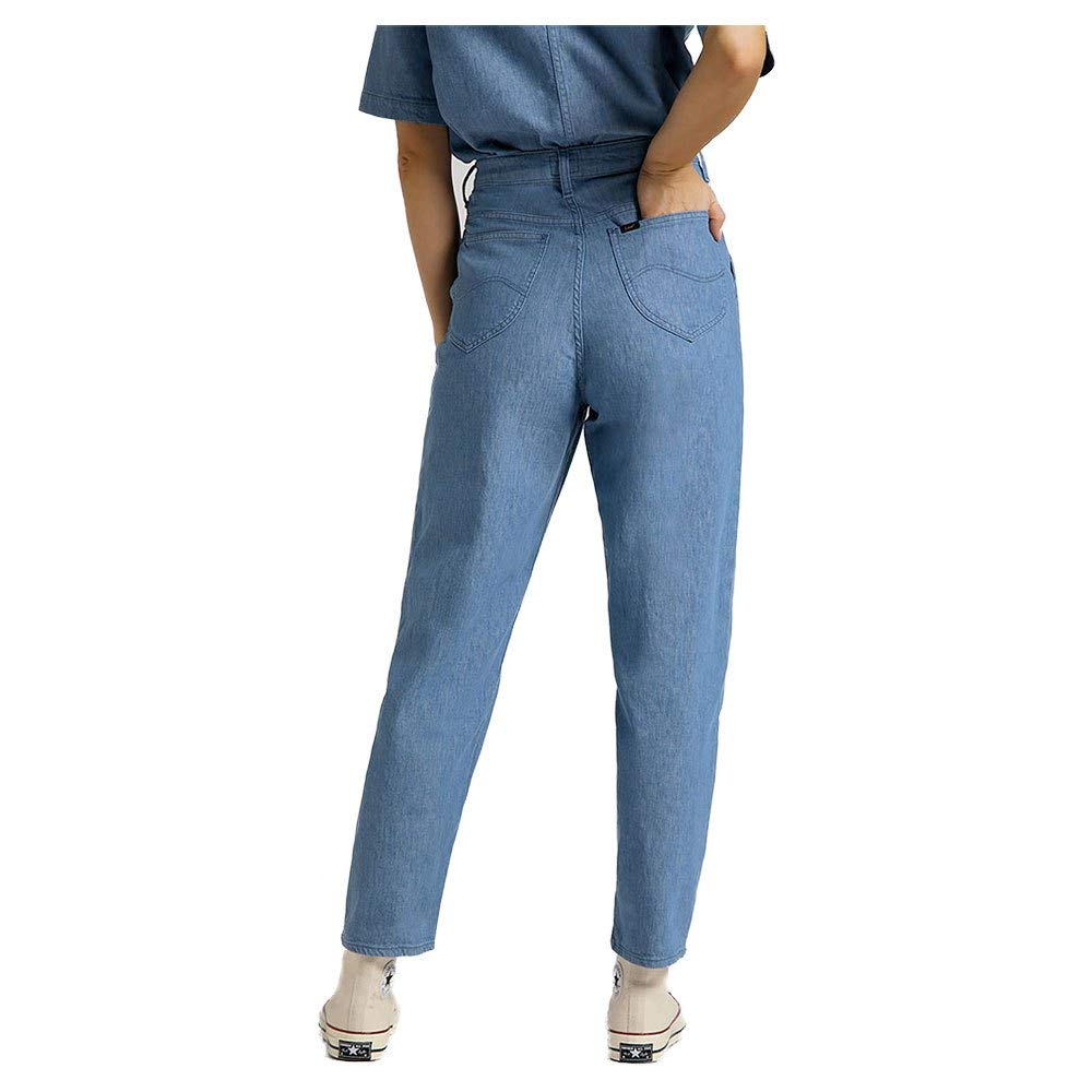 Lee Stella Pleated Pantalon femme tapered lin beige