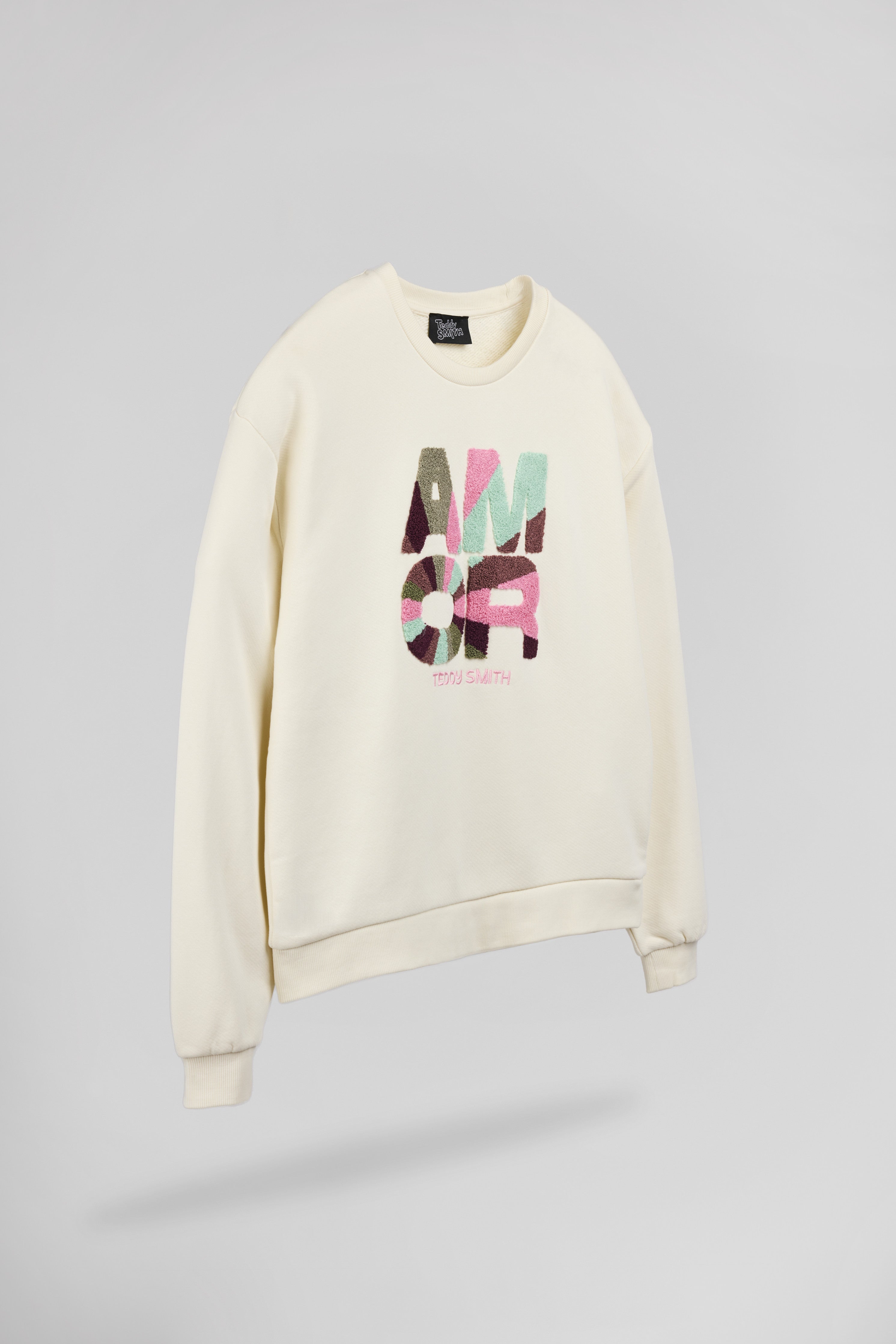 Teddy Smith S-Vaya RC sweat femme blanc broderie Amore
