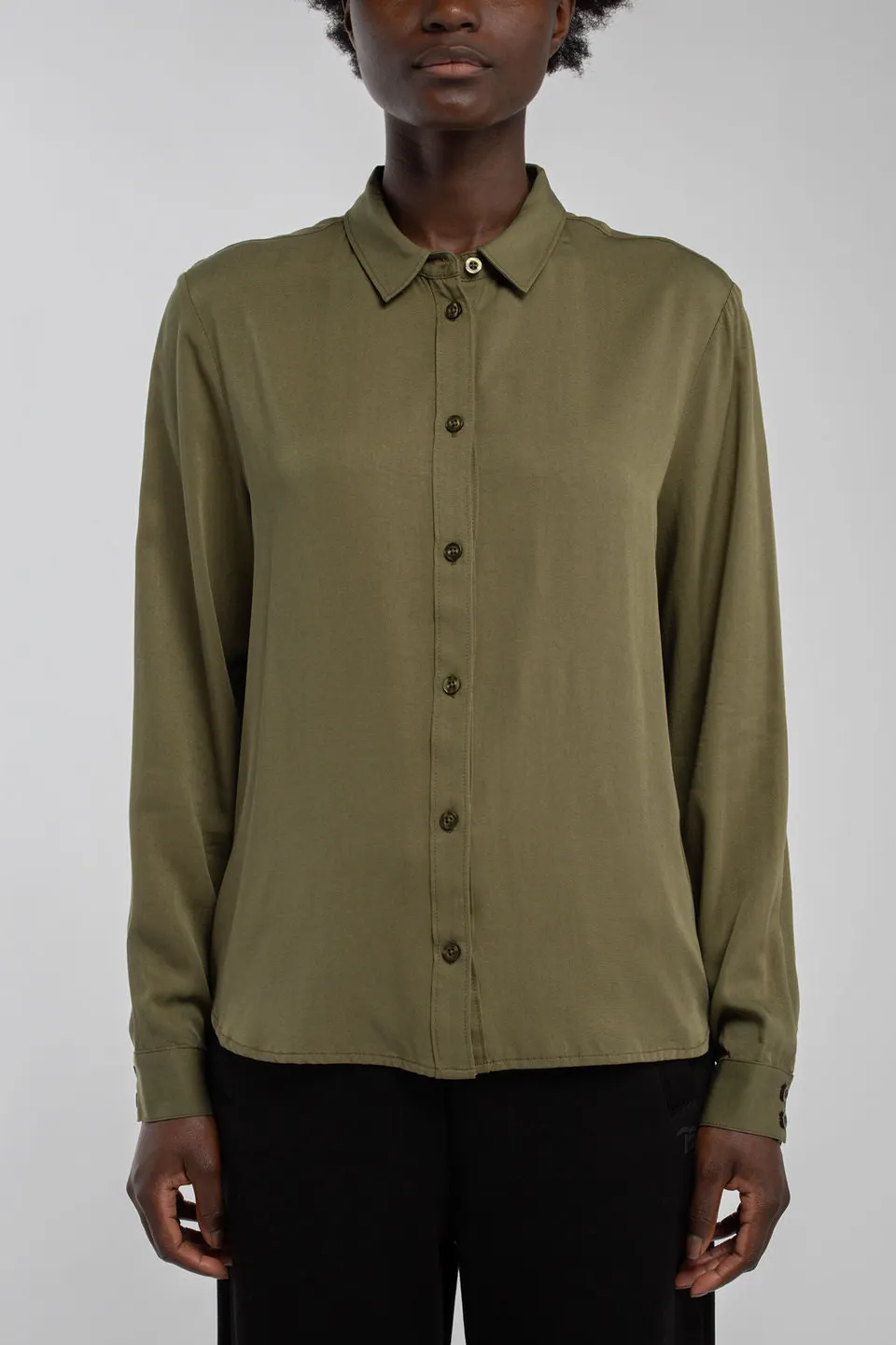Teddy Smith C-Elisa chemise olive fluide