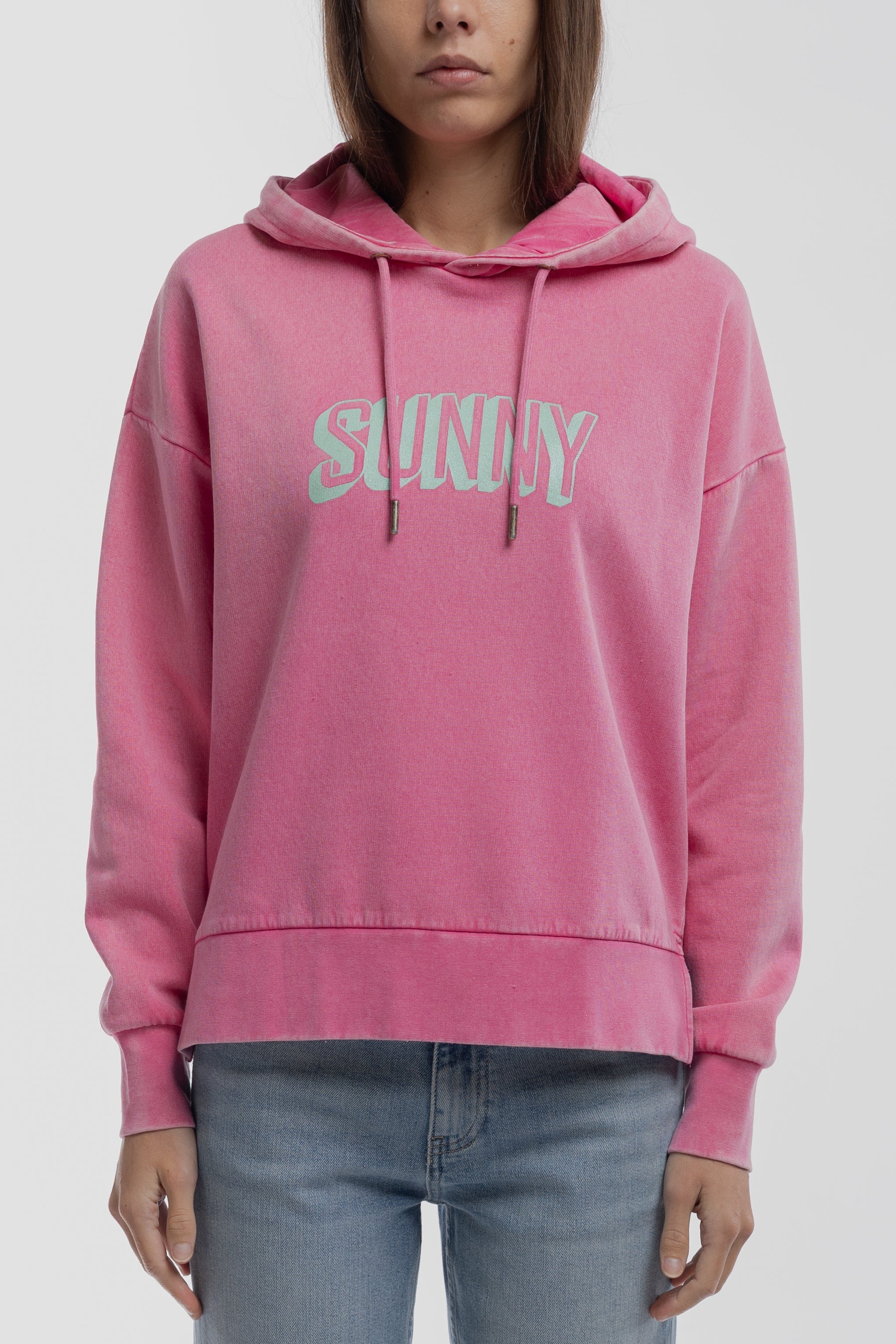 Teddy Smith S-Paillette sweat capuche Bubble Pink femme molleton