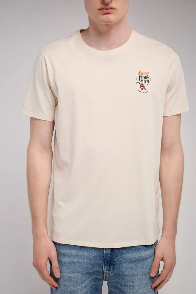 Teddy Smith T-Carser t-shirt cream homme coton