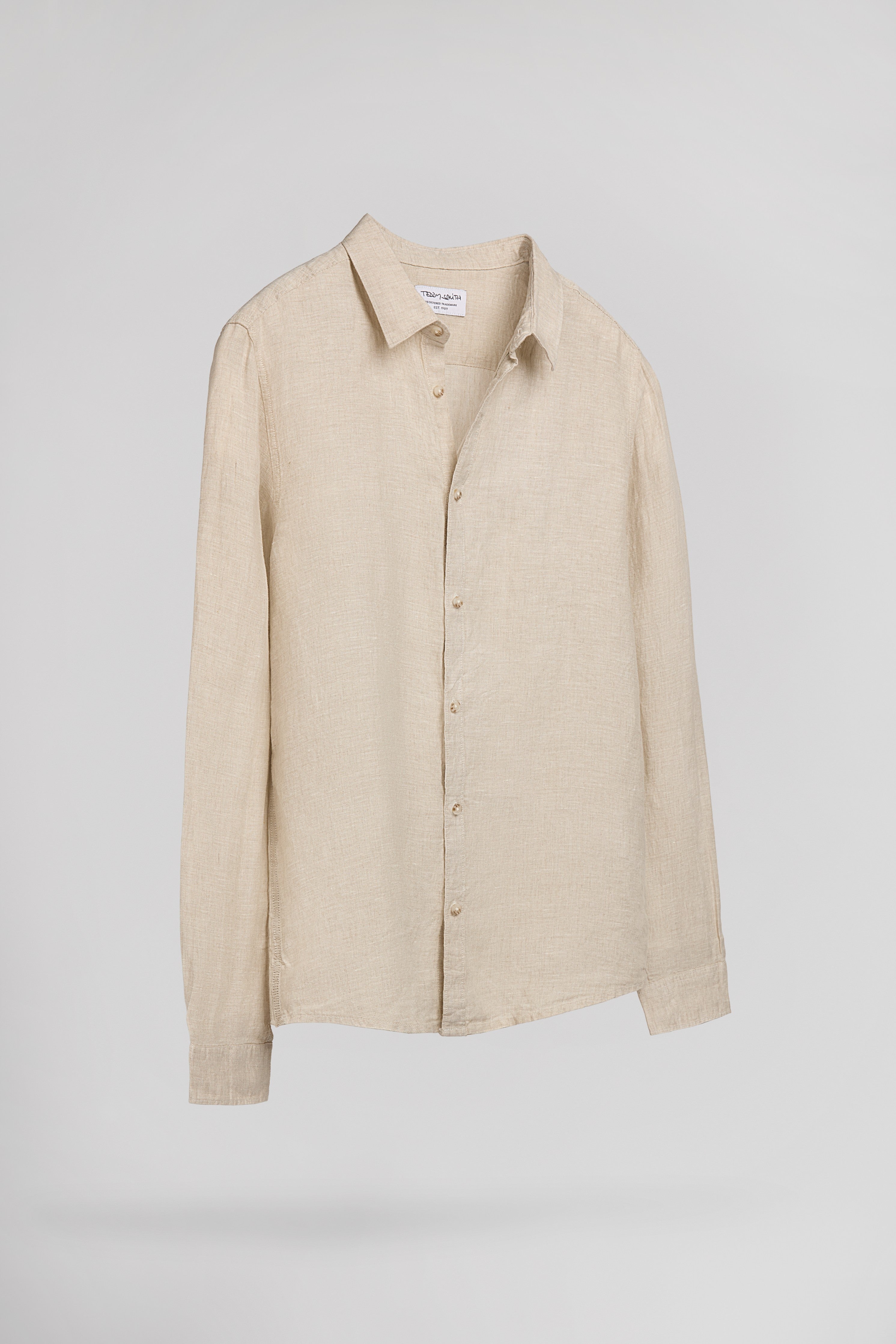 Teddy Smith C-Linen ML chemise lin beige homme