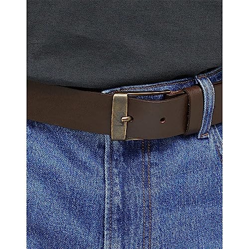 Lee Logo Buckle Ceinture Homme Marron Foncé Cuir