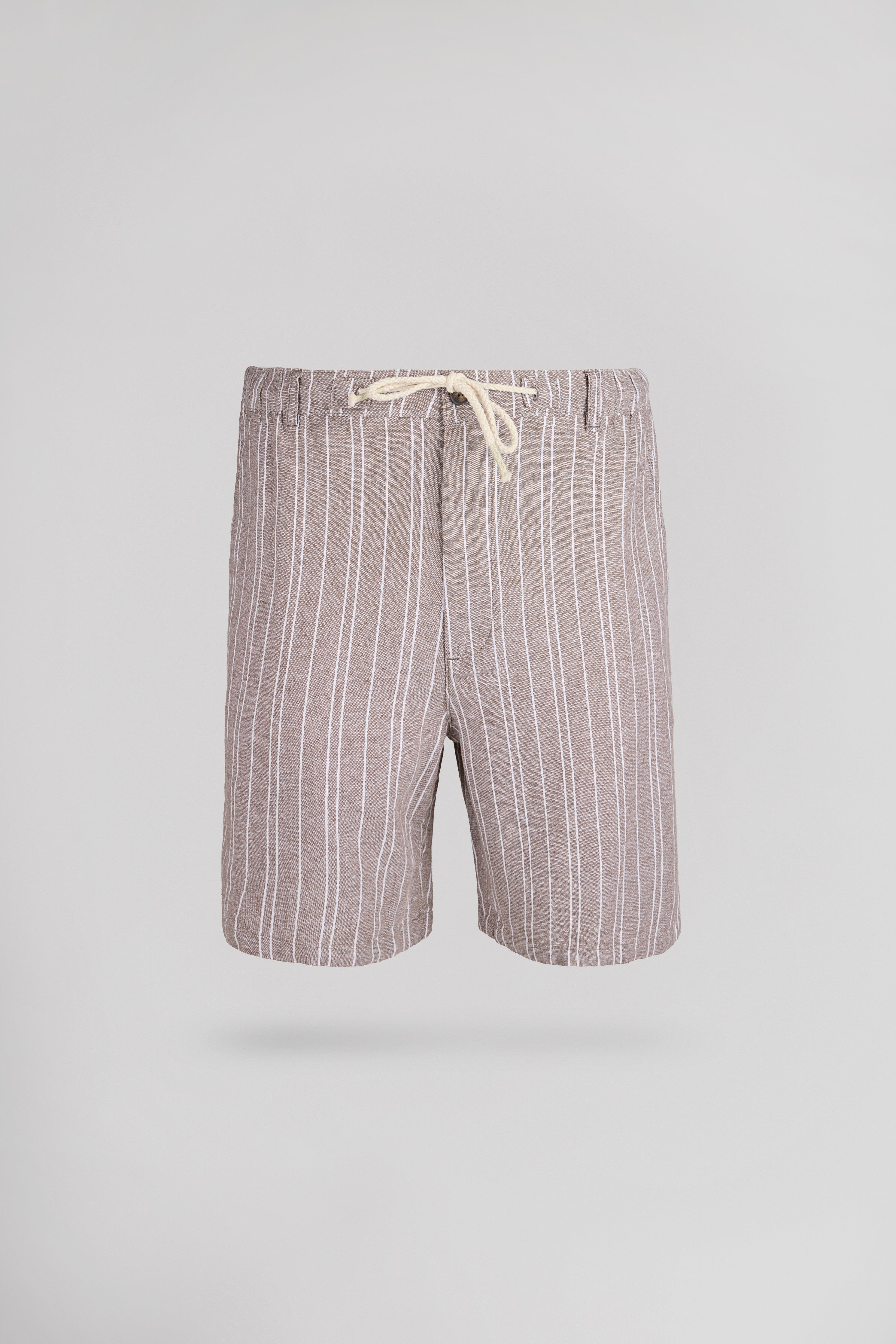 Teddy Smith S-Darius SH short rayé chocolat lin