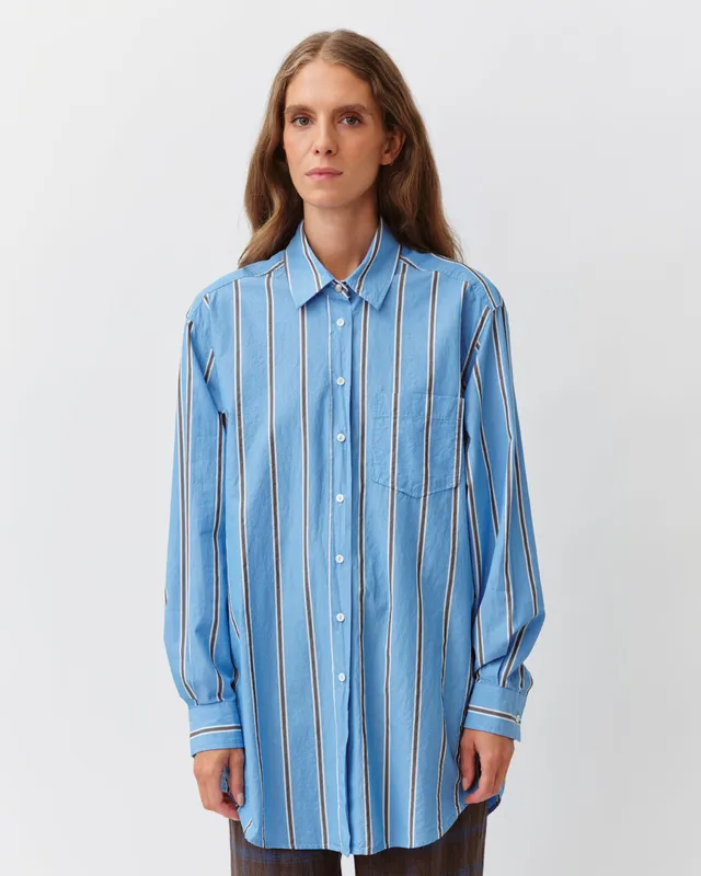 DIEGA CAMELA chemise droite bleu chocolat