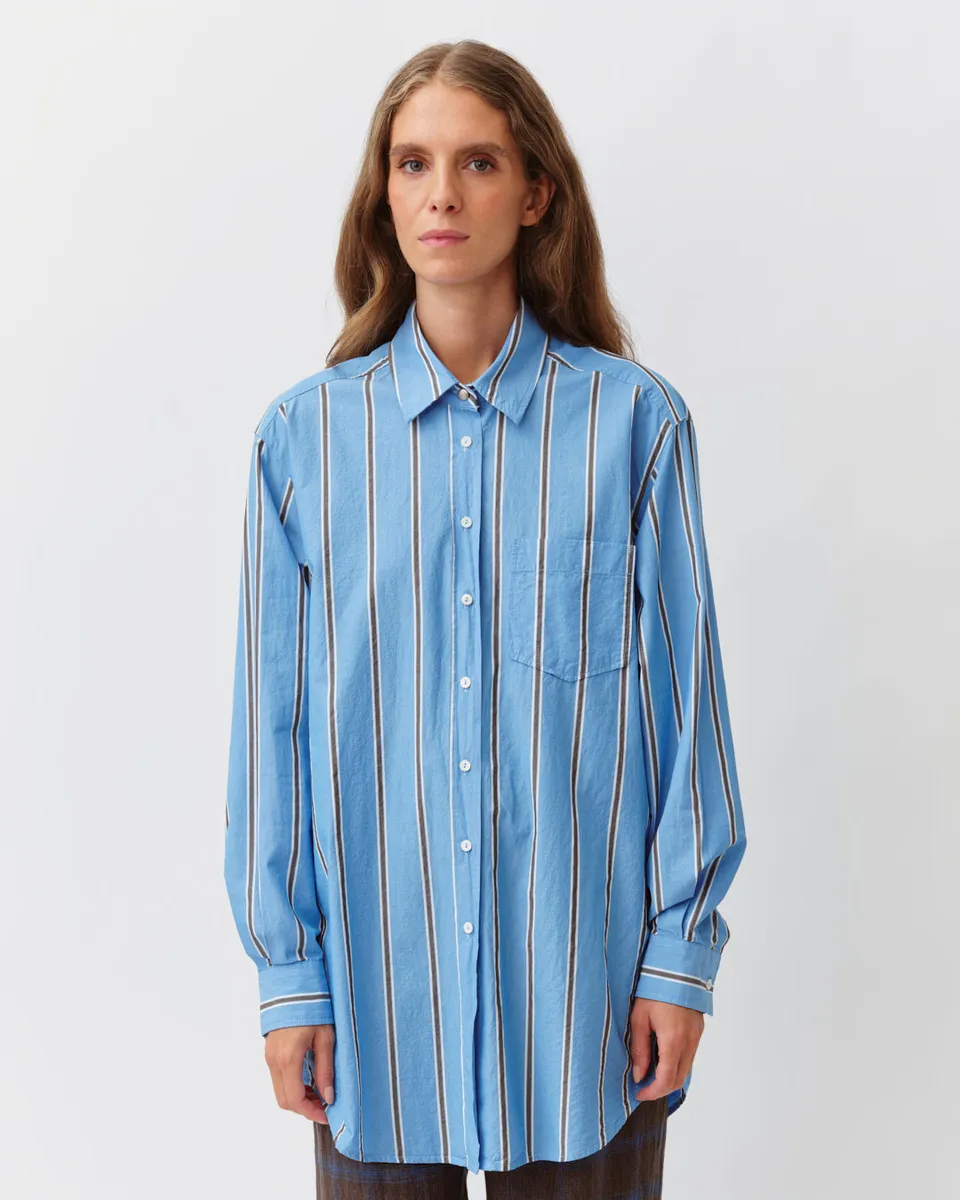 DIEGA CAMELA chemise droite bleu chocolat