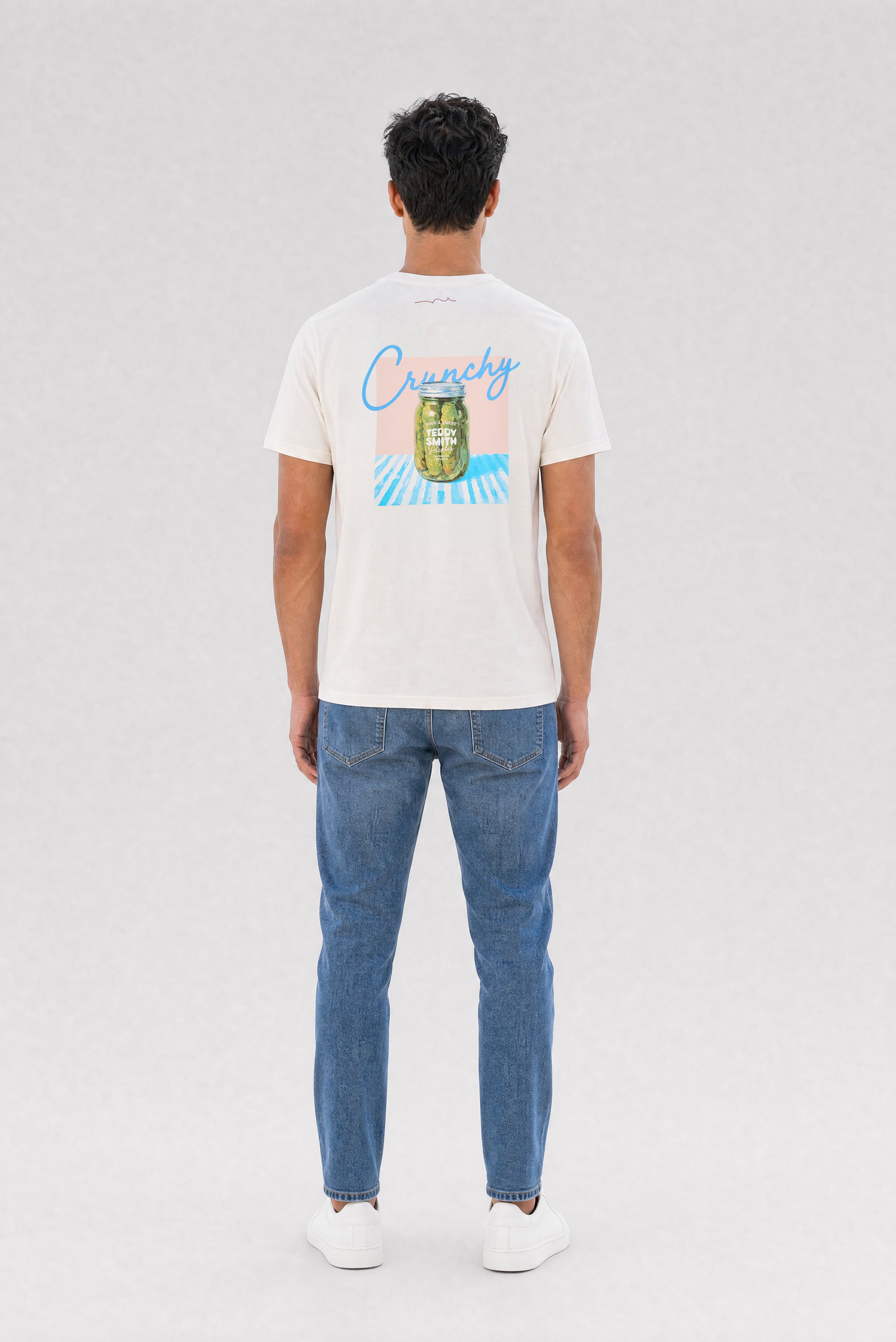 Teddy Smith T-Pickles MC t-shirt blanc cassé imprimé