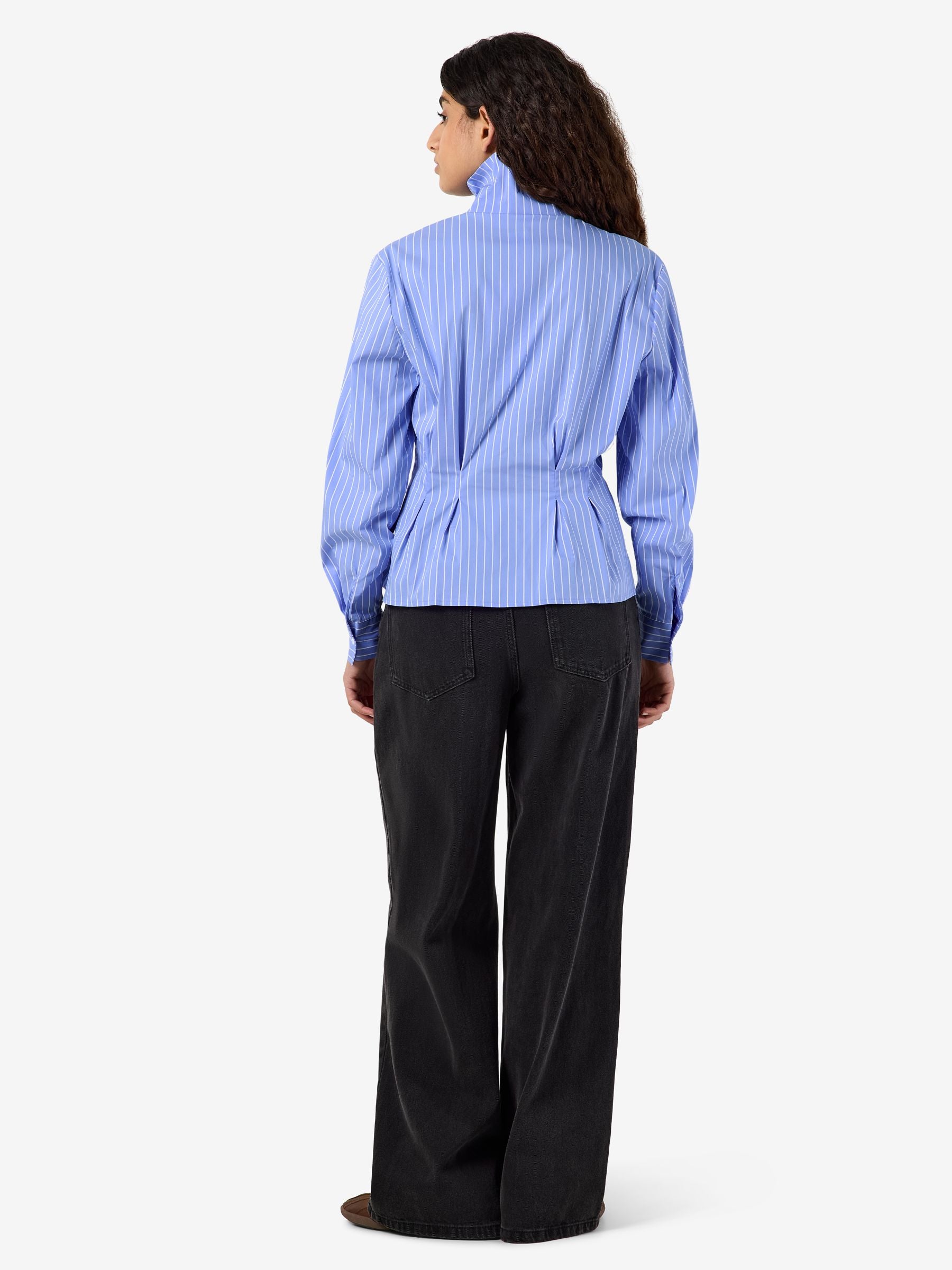 Noisy May chemise rayée slim taille froncée