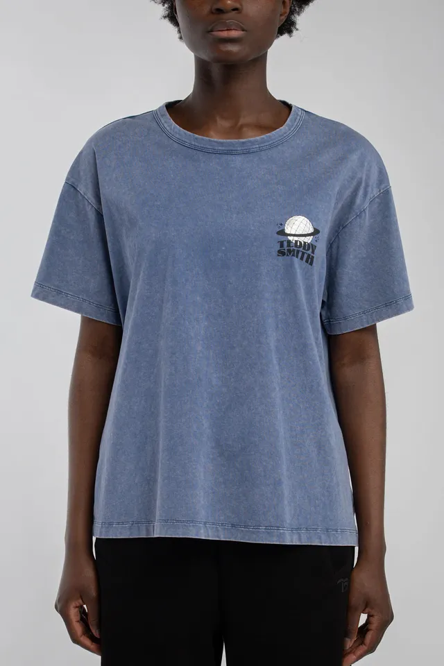 Teddy Smith T-Zoe MC t-shirt femme bleu imprimé dos