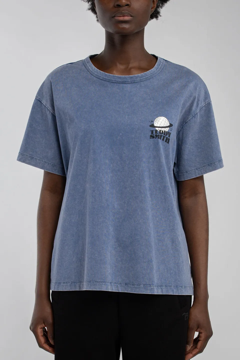 Teddy Smith T-Zoe MC t-shirt femme bleu imprimé dos