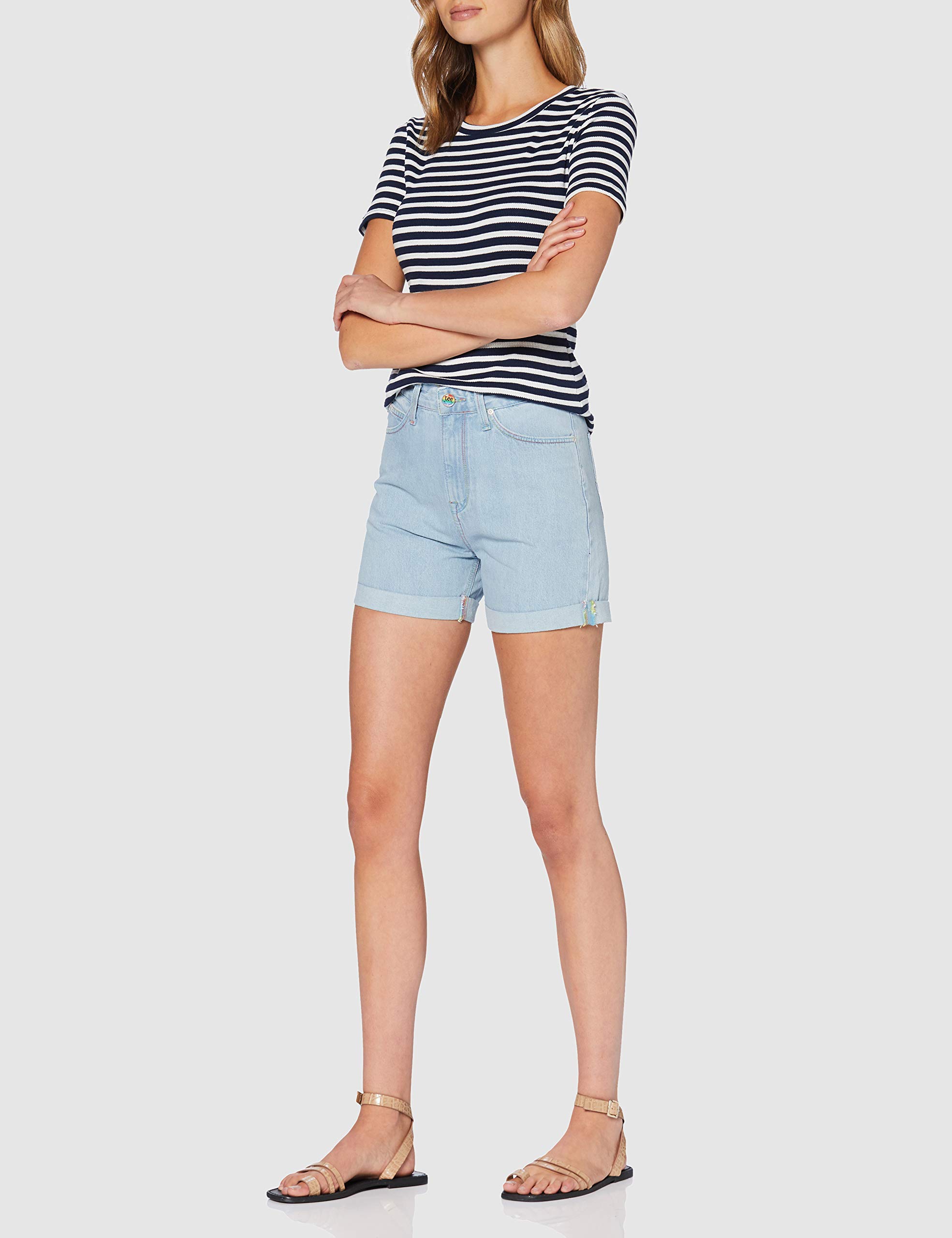Lee Pride Mom Short short jean femme bleu mom