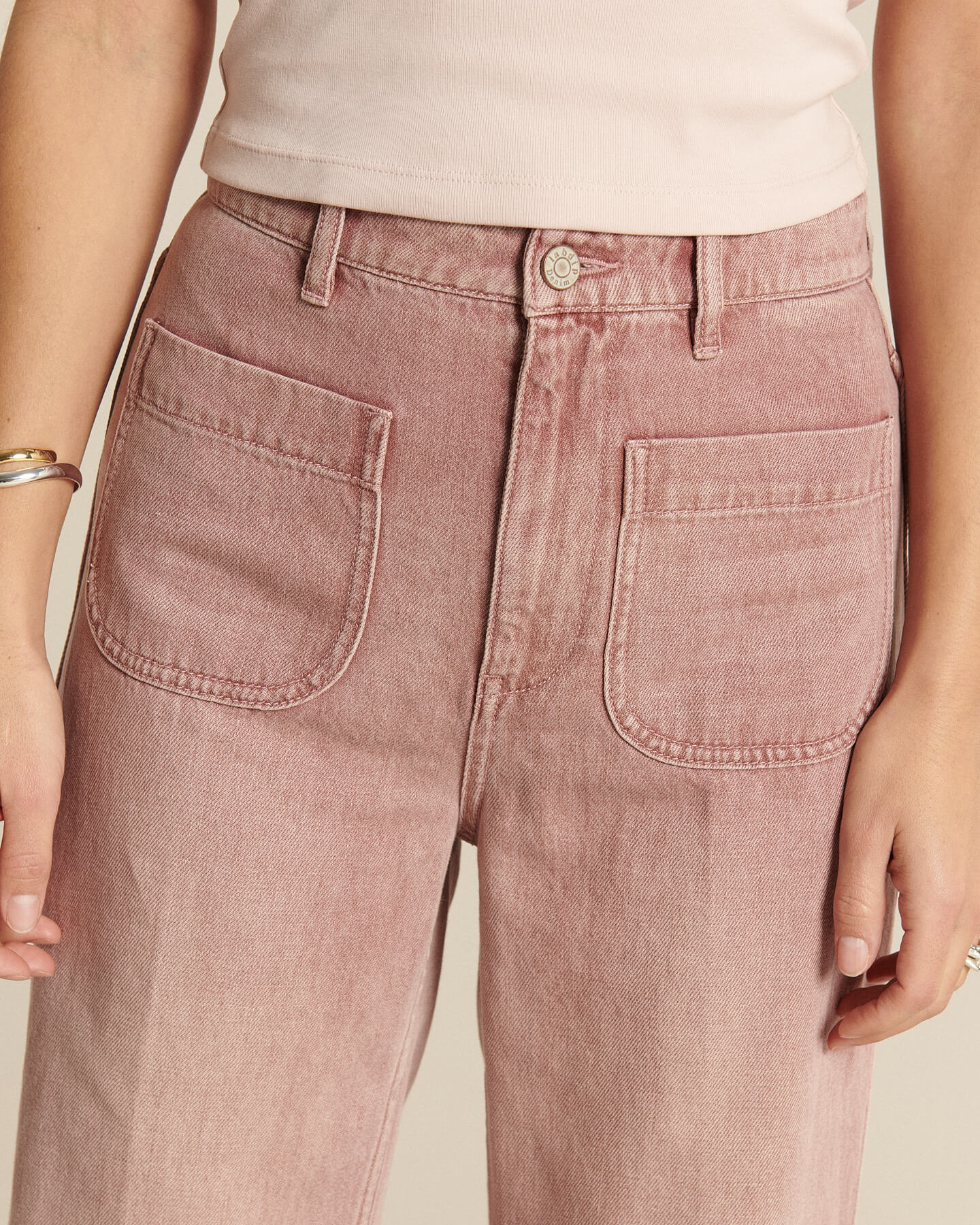 Labdip Samuel jean large taille haute quartz rosé