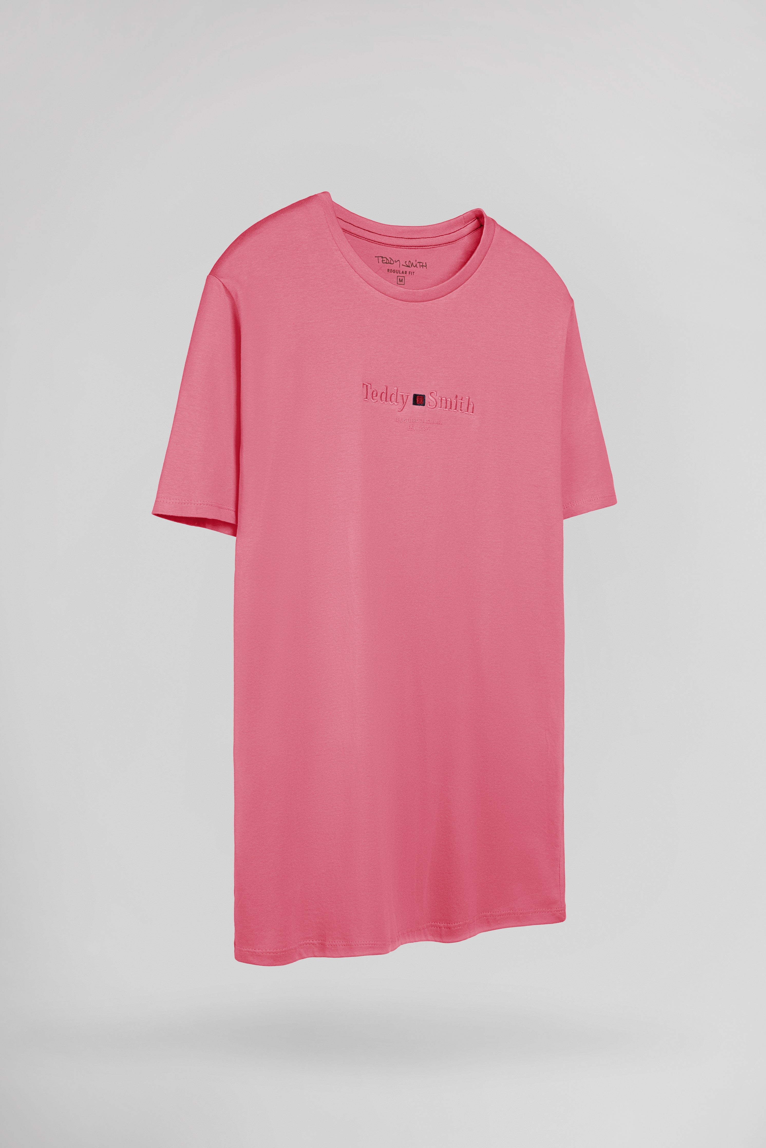 Teddy Smith T-Jim MC t-shirt rose vif coton