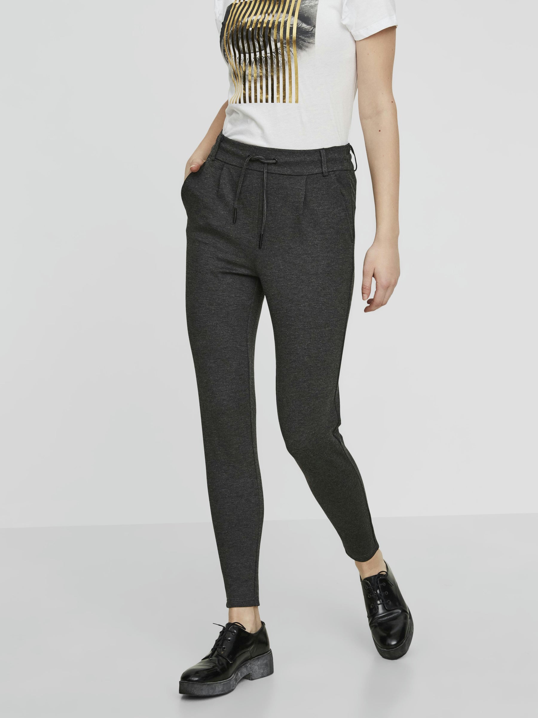 Noisy May NW pantalon à cordon taille normale coton