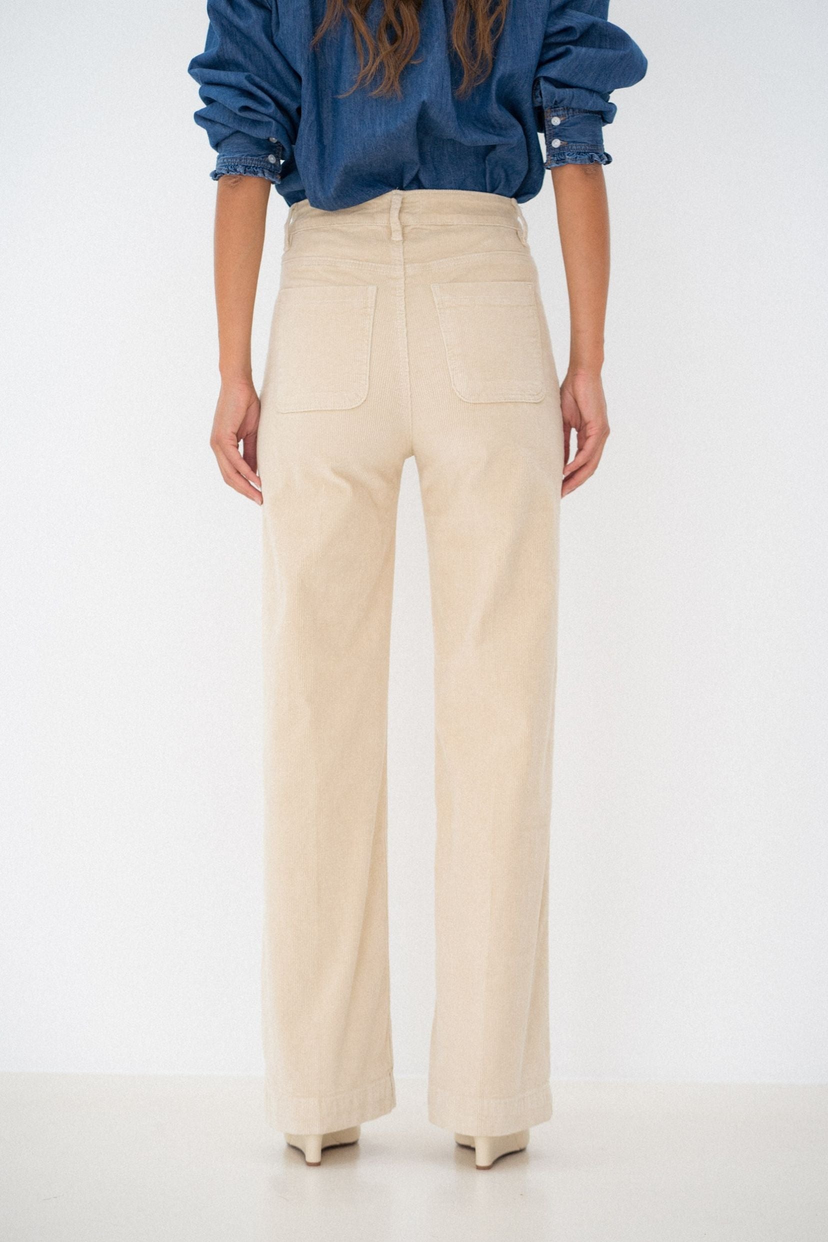 Maison Onado Andrea pantalon crème taille haute