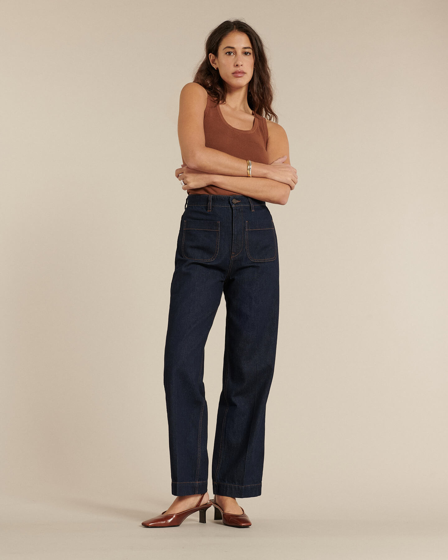 Labdip Samuel jean taille haute brut coton