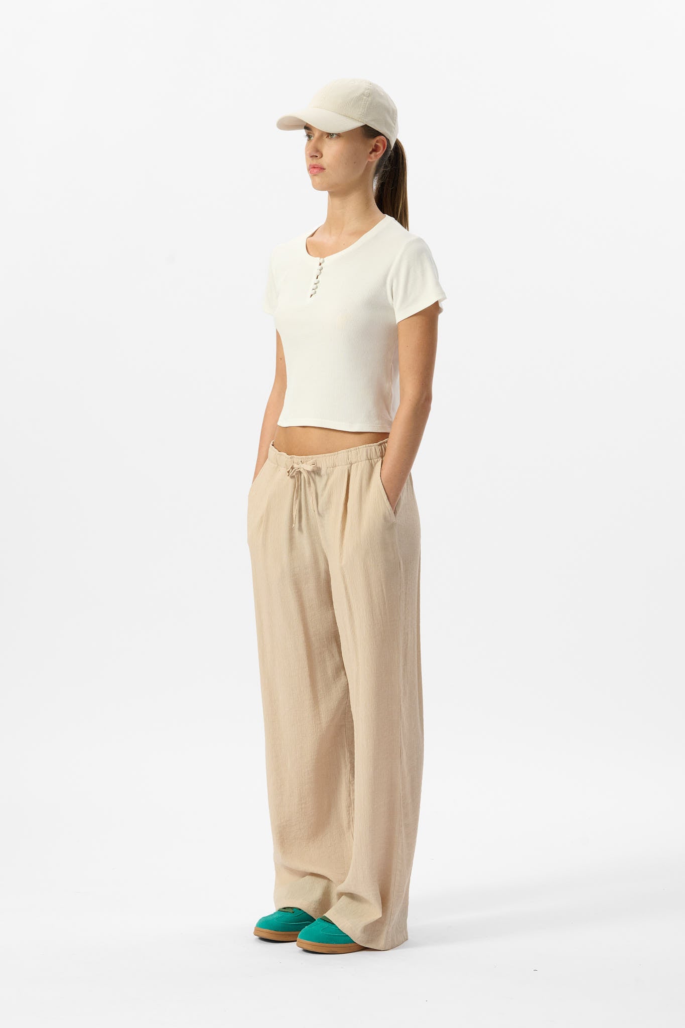 Teddy Smith P-Tyna Grain de Sable pantalon fluide femme