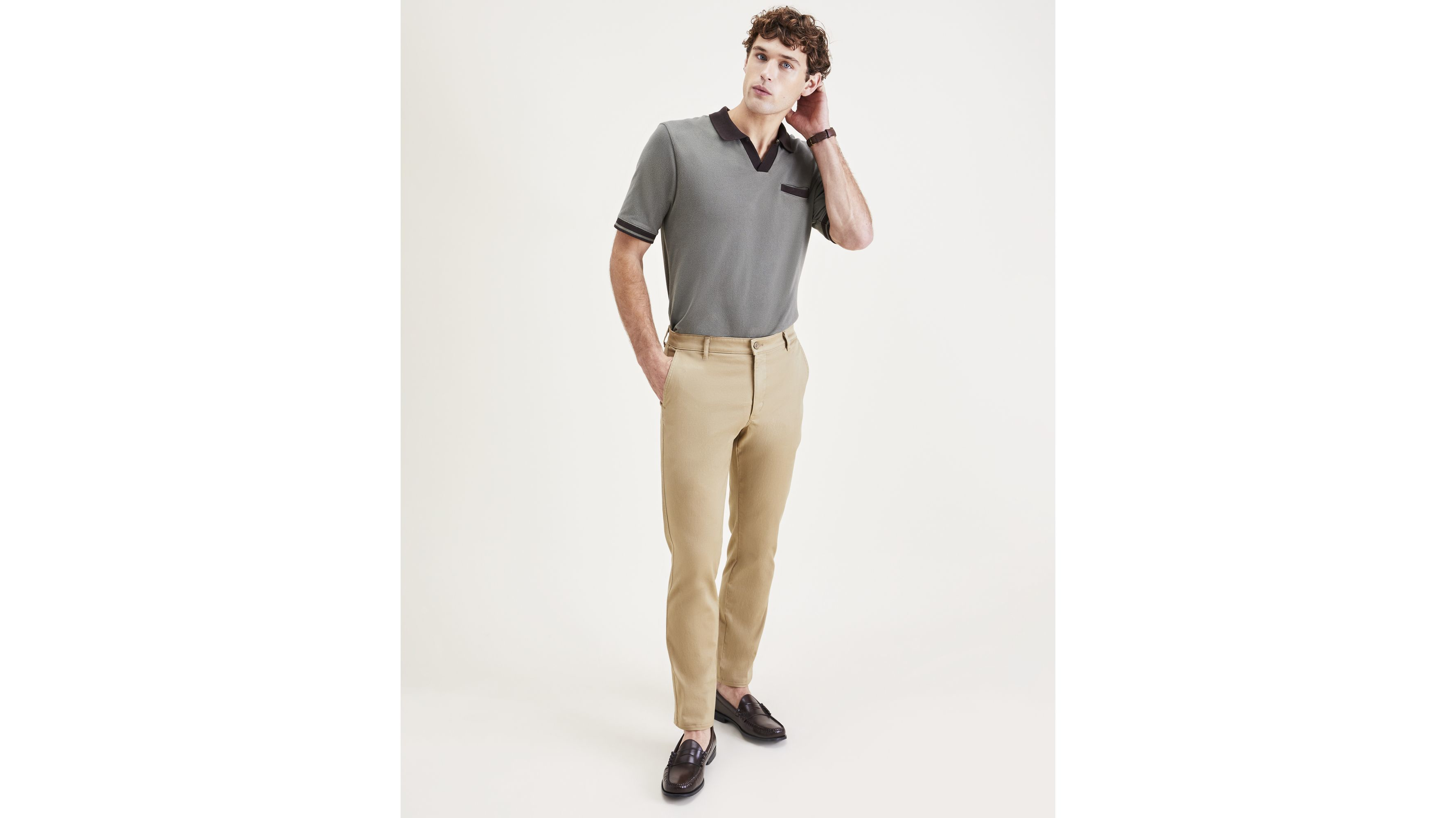 Dockers Original Slim Fit pantalon chino beige coton stretch