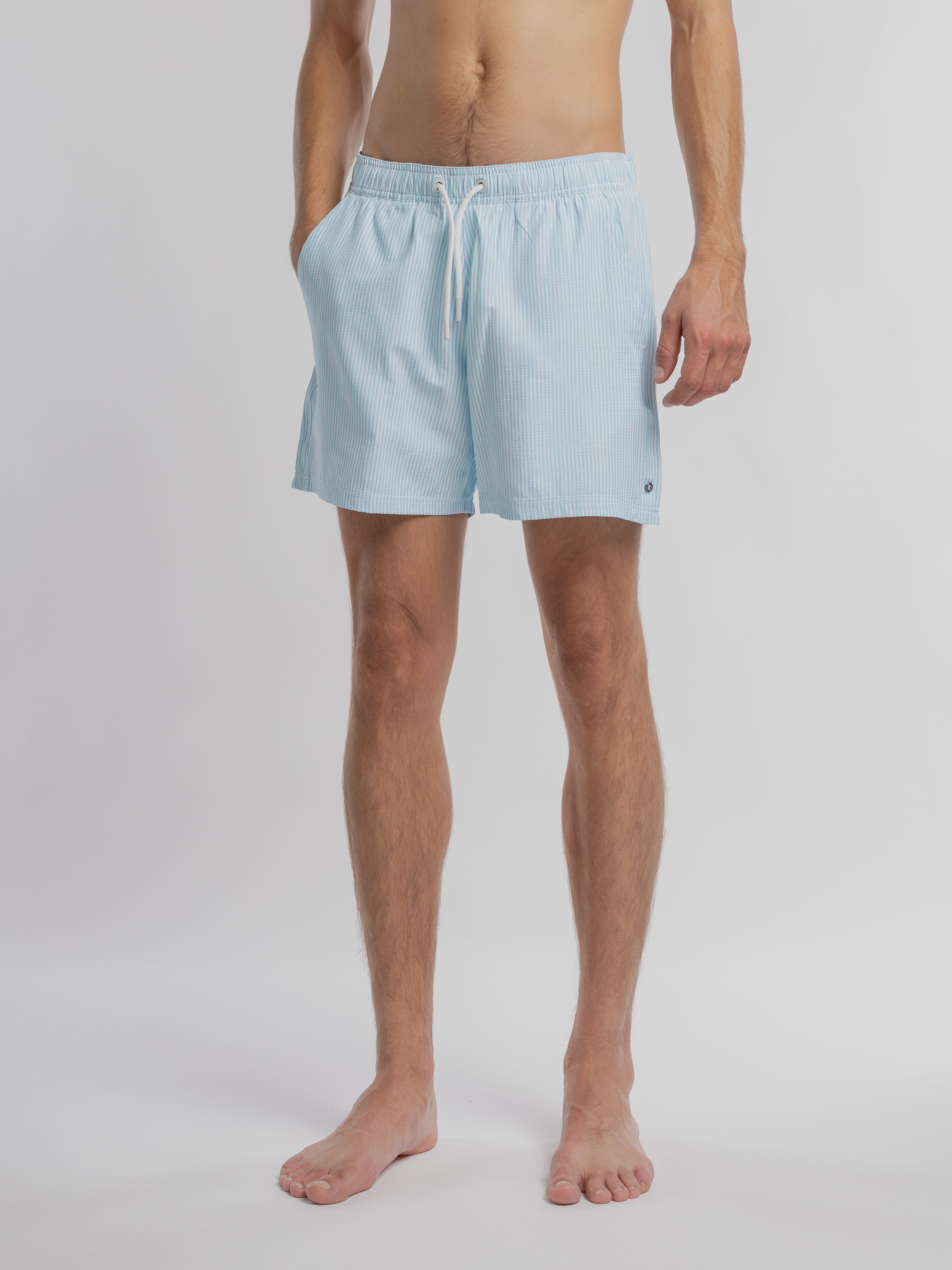 Teddy Smith S-Pablo short de bain bleu lagon rayé homme