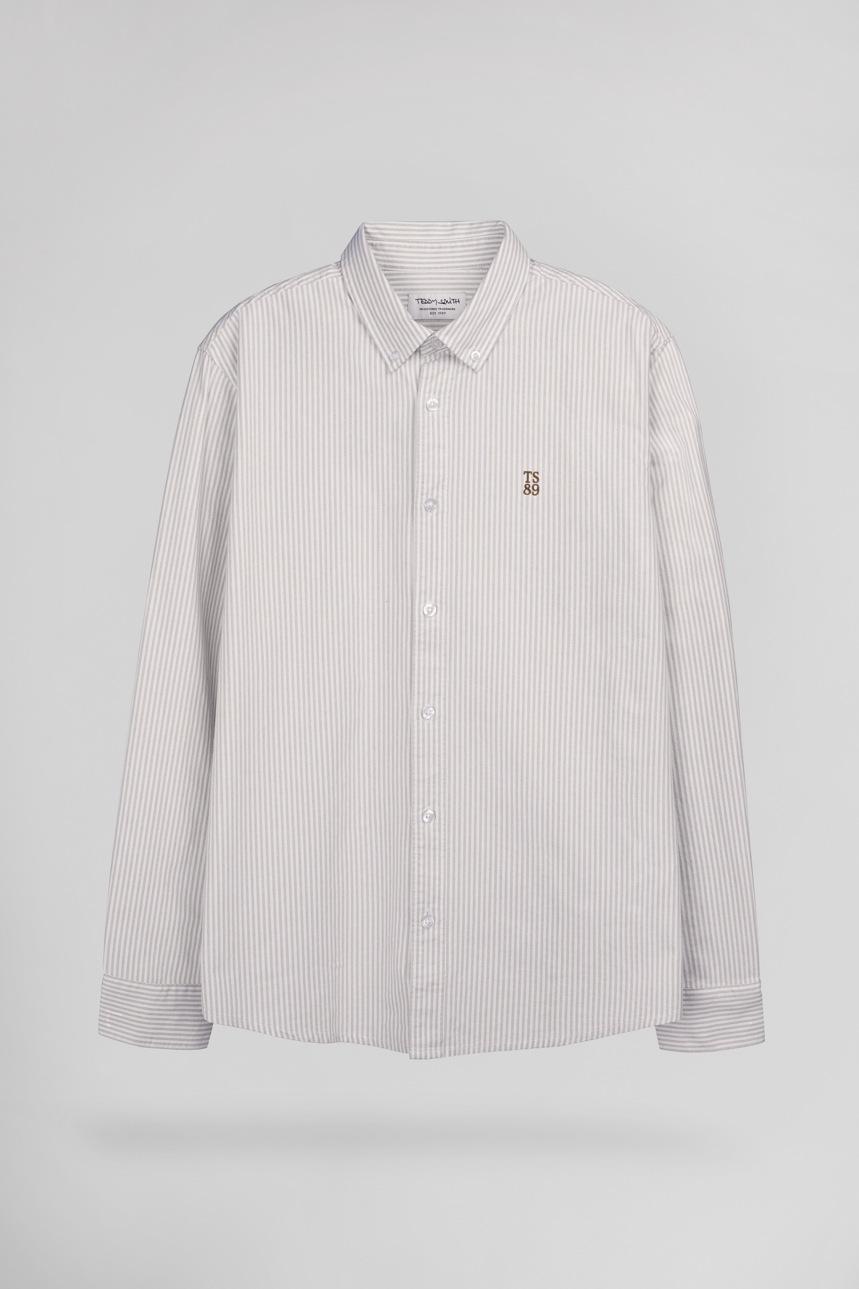 Teddy Smith C-Stanley ML chemise rayée beige coton