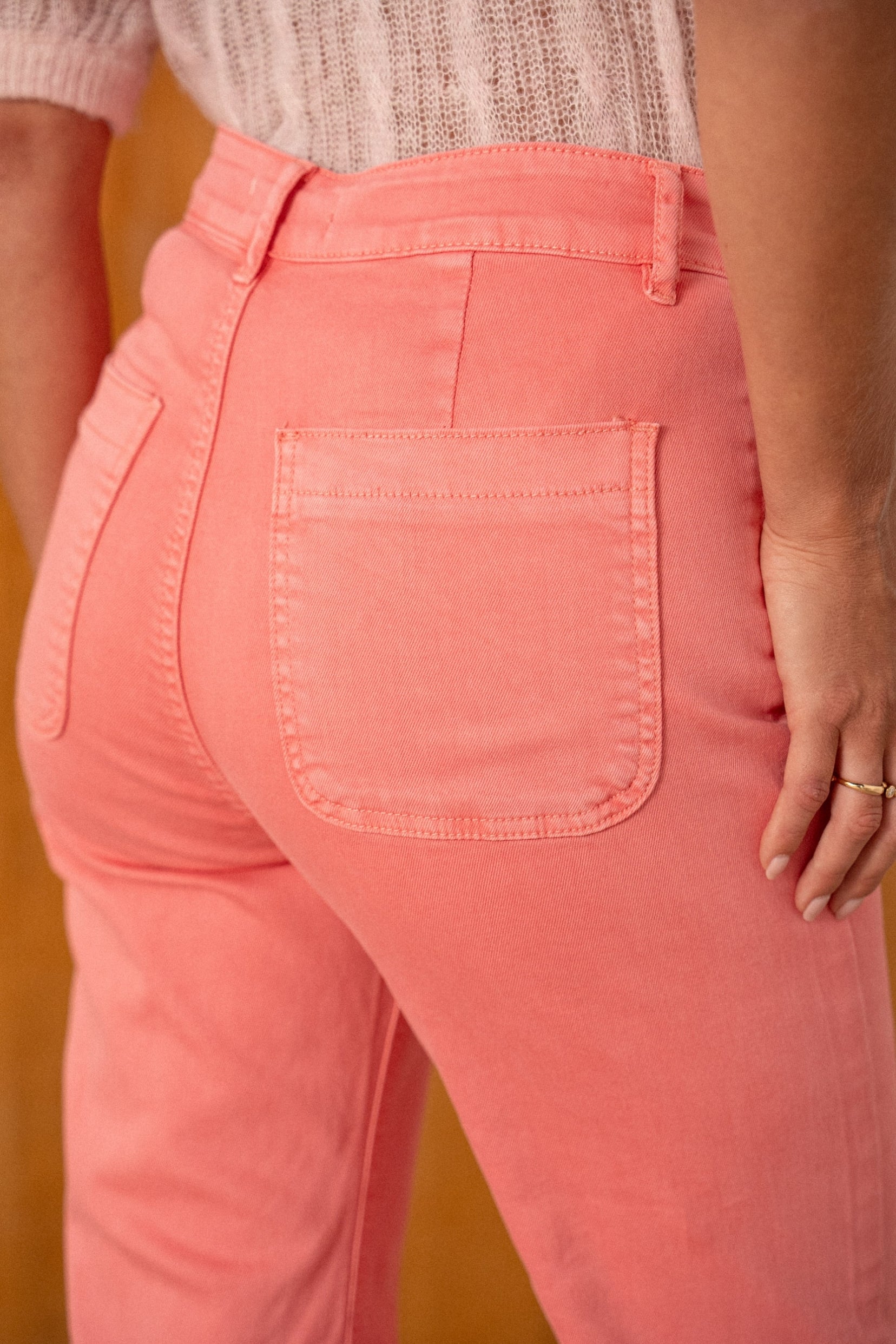 Maison Onado Filina jean flare corail coton stretch