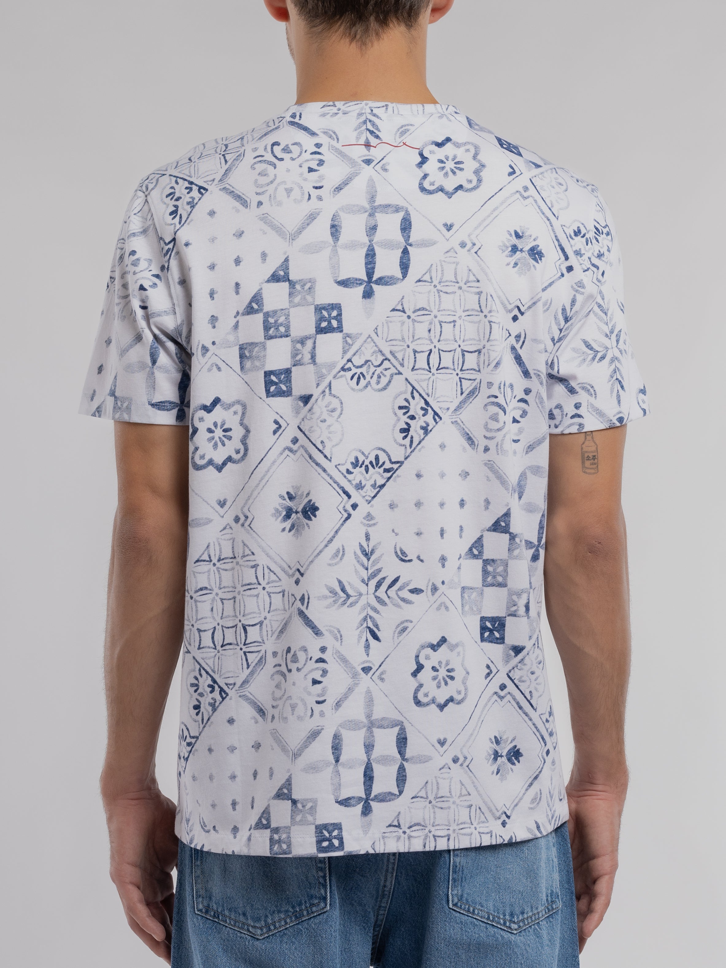 Teddy Smith T-Areski MC t-shirt homme blanc floral coton