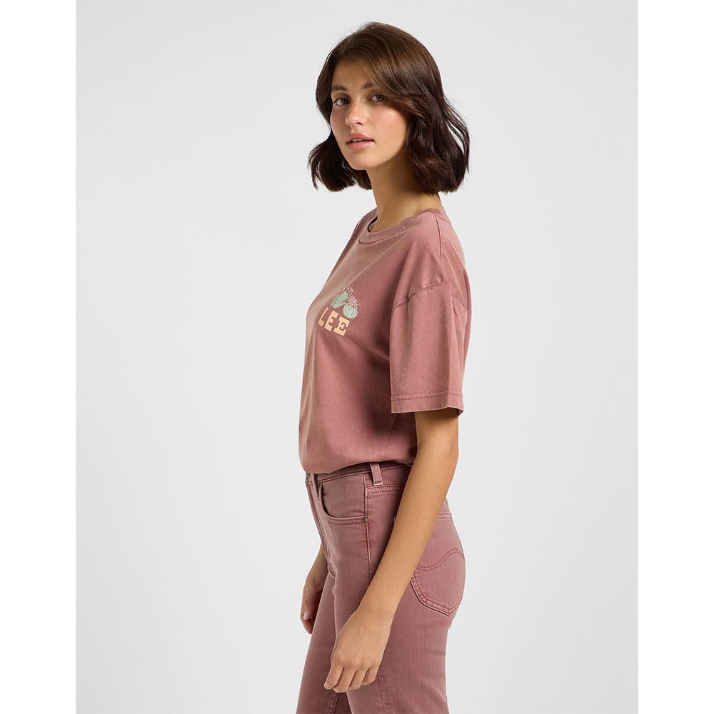 Lee Vintage Tee t-shirt décontracté femme S marron cactus