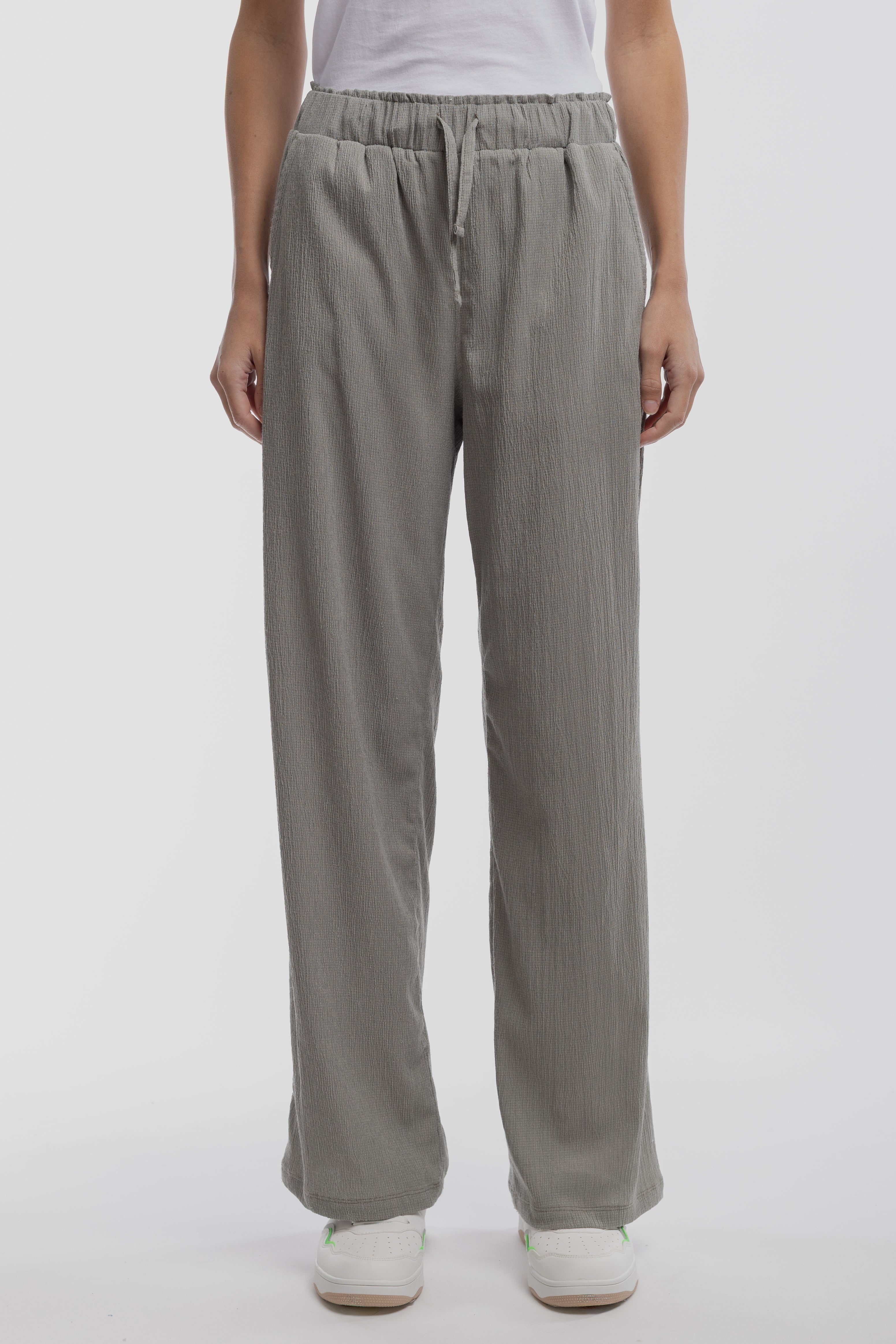 Teddy Smith P-Lynet pantalon large femme kaki bleach