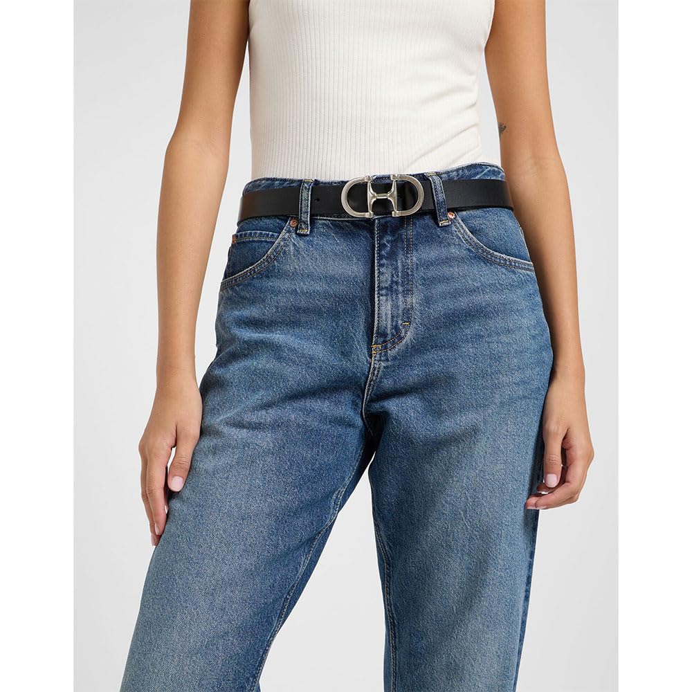 Lee Double Clasp Belt ceinture femme cuir noir taille 80