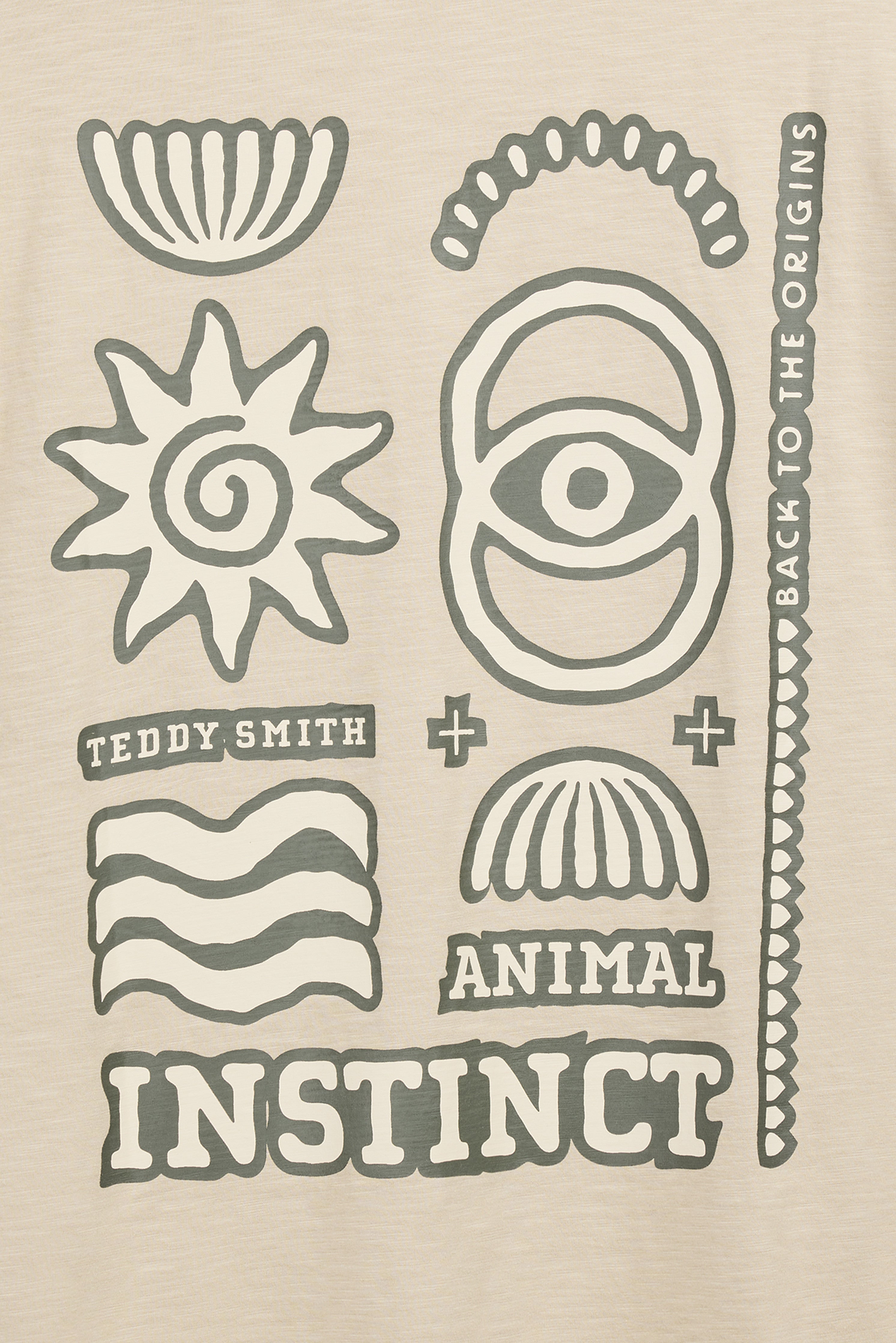 Teddy Smith T-ETHNIC MC t-shirt beige ample imprimé dos