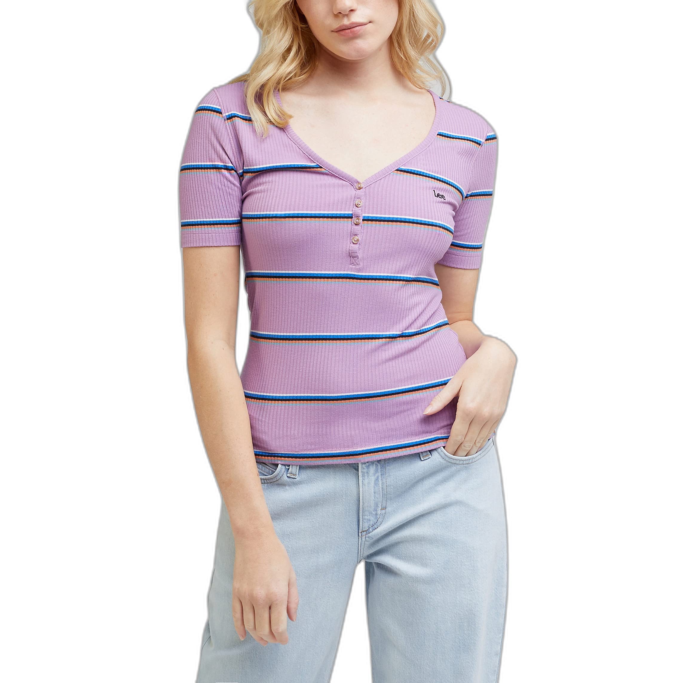 Lee Henley t-shirt femme multicolore taille S