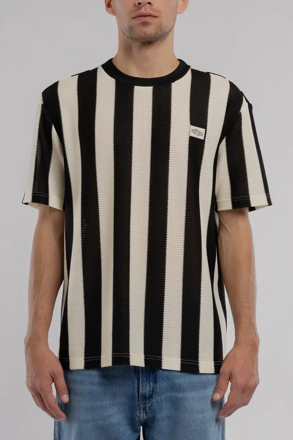 Teddy Smith T-Lanz MC t-shirt ample crème rayé