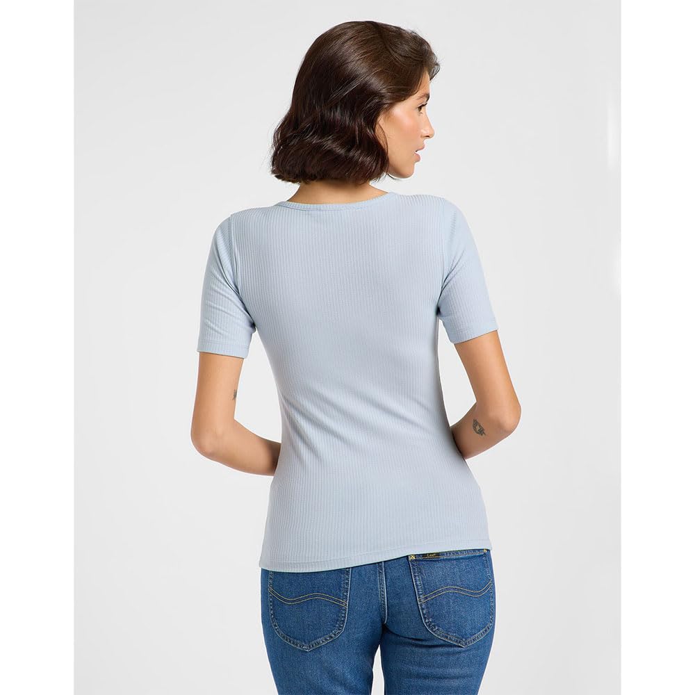 Lee SS Henley tee-shirt femme litchi viscose coupe slim