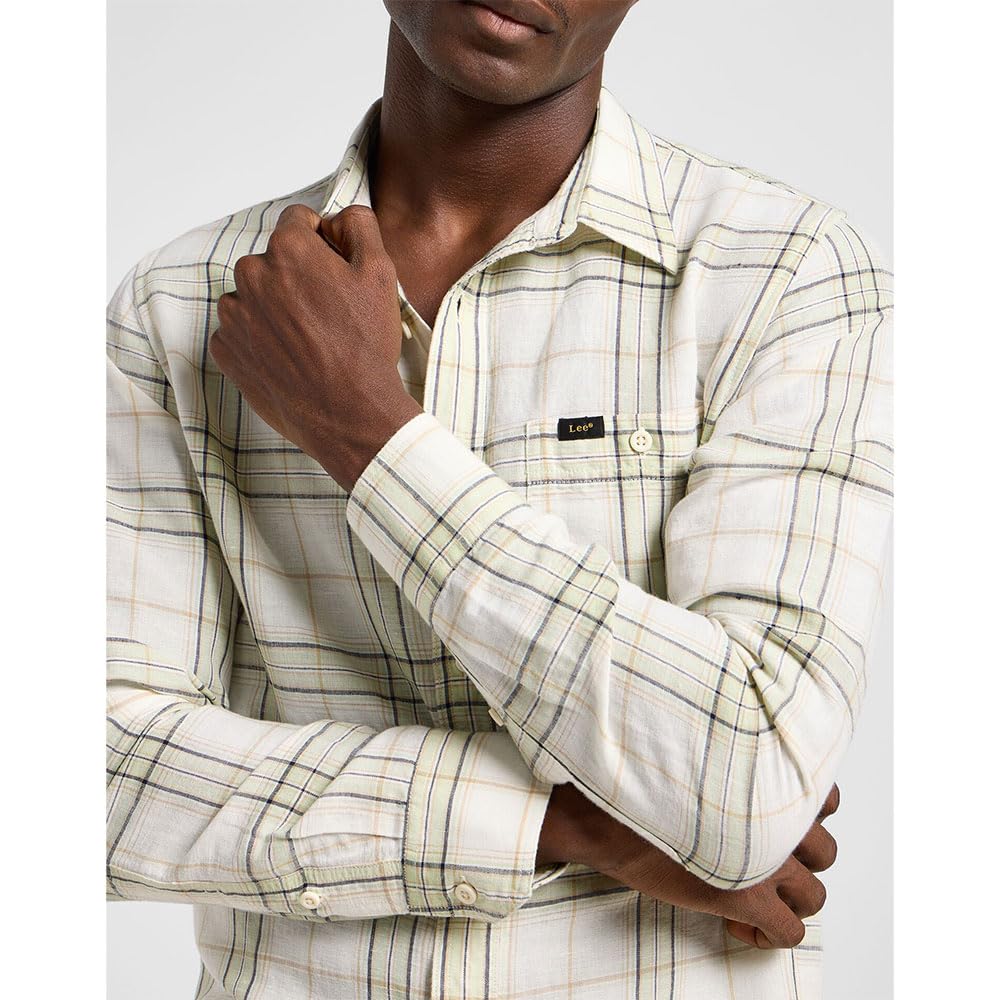 Lee Leesure Shirt chemise homme sauge coton lin