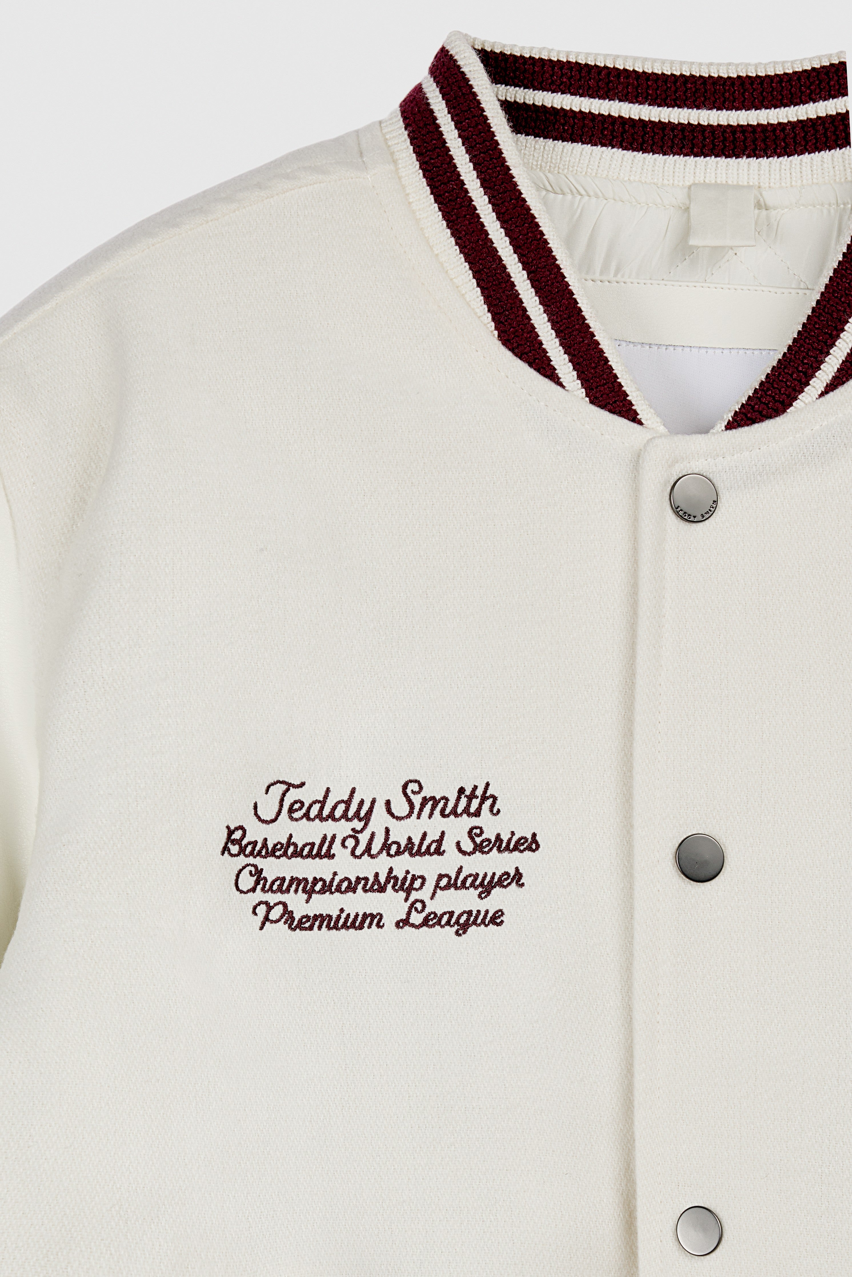 Teddy Smith B-Romeo blouson homme Cream bi-matière