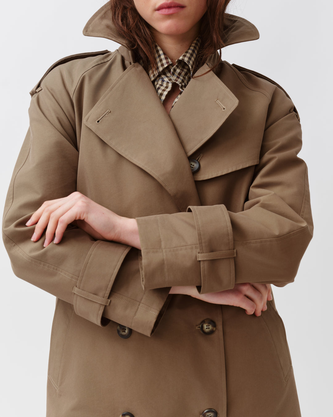 DIEGA MARIGO manteau kaki trench long à ceinture