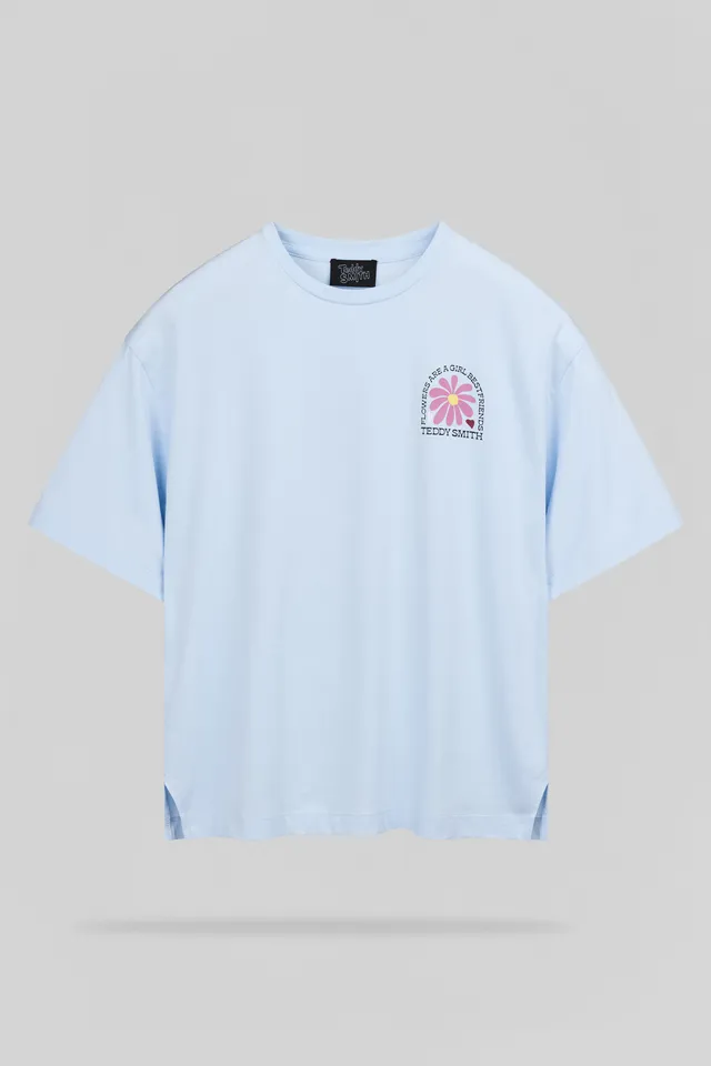 Teddy Smith T-Flowa MC t-shirt bleu clair floral femme ample
