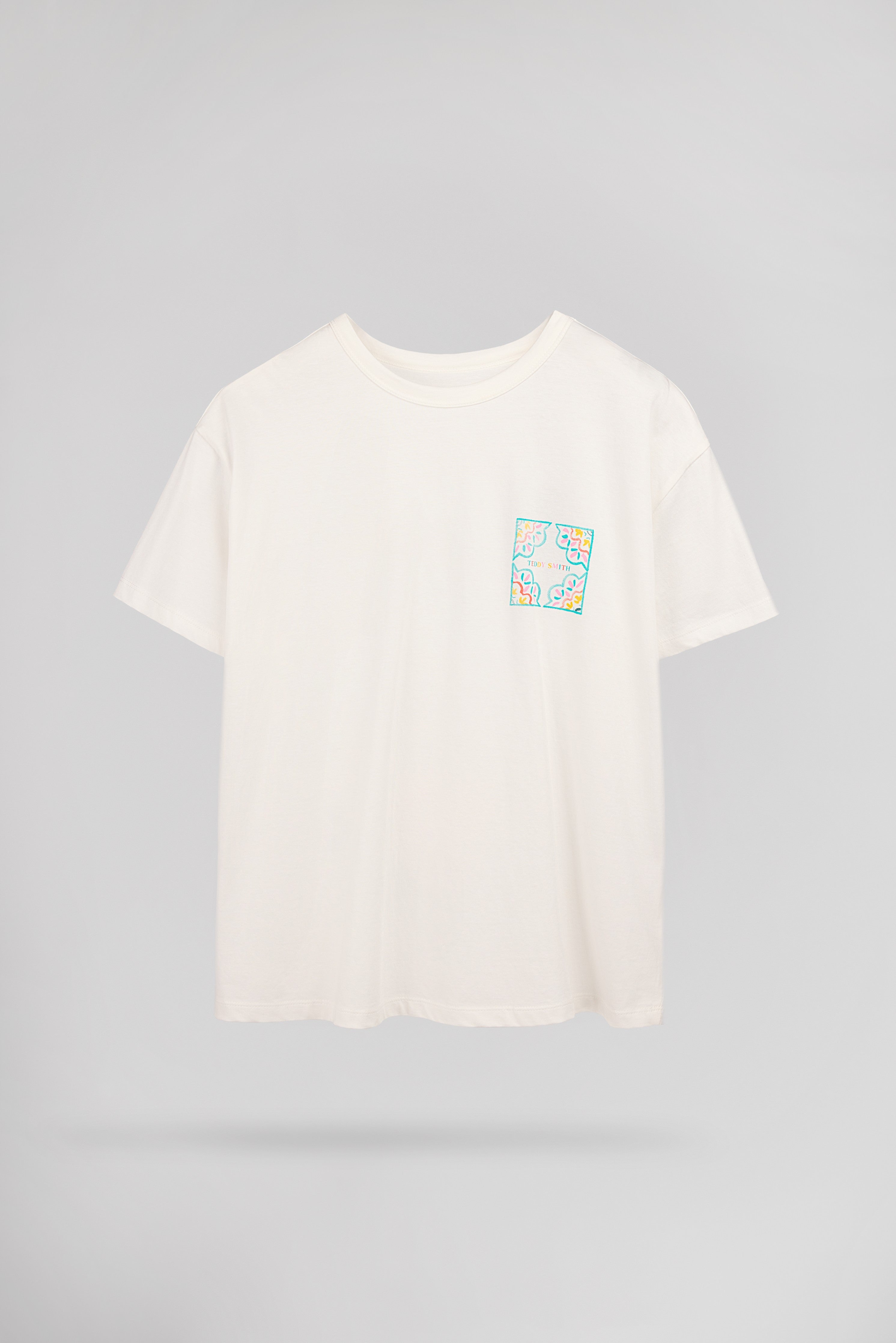 Teddy Smith T-Mosaique MC t-shirt oversize blanc coton