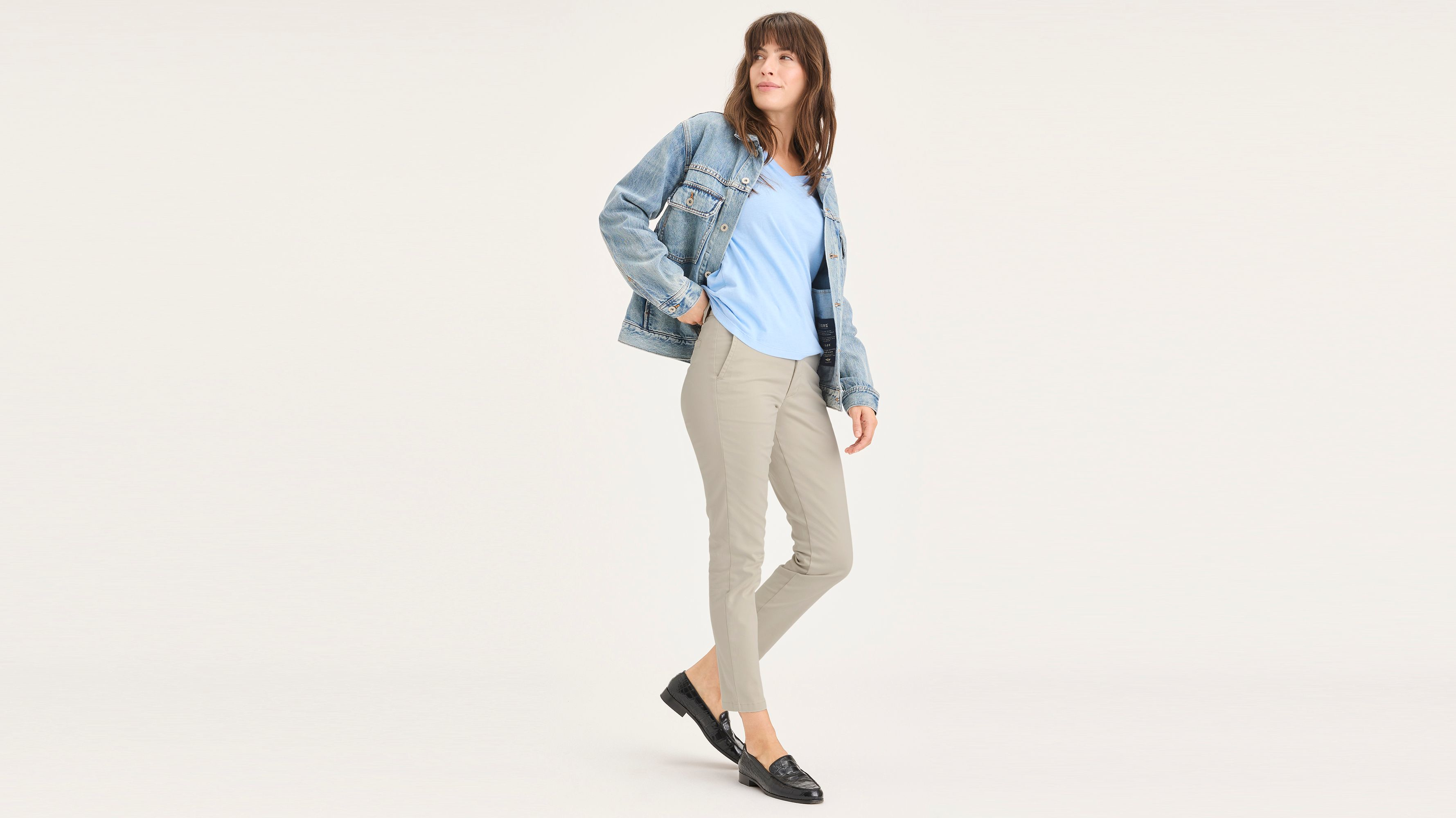 Dockers Weekend Skinny chino femme kaki sahara stretch