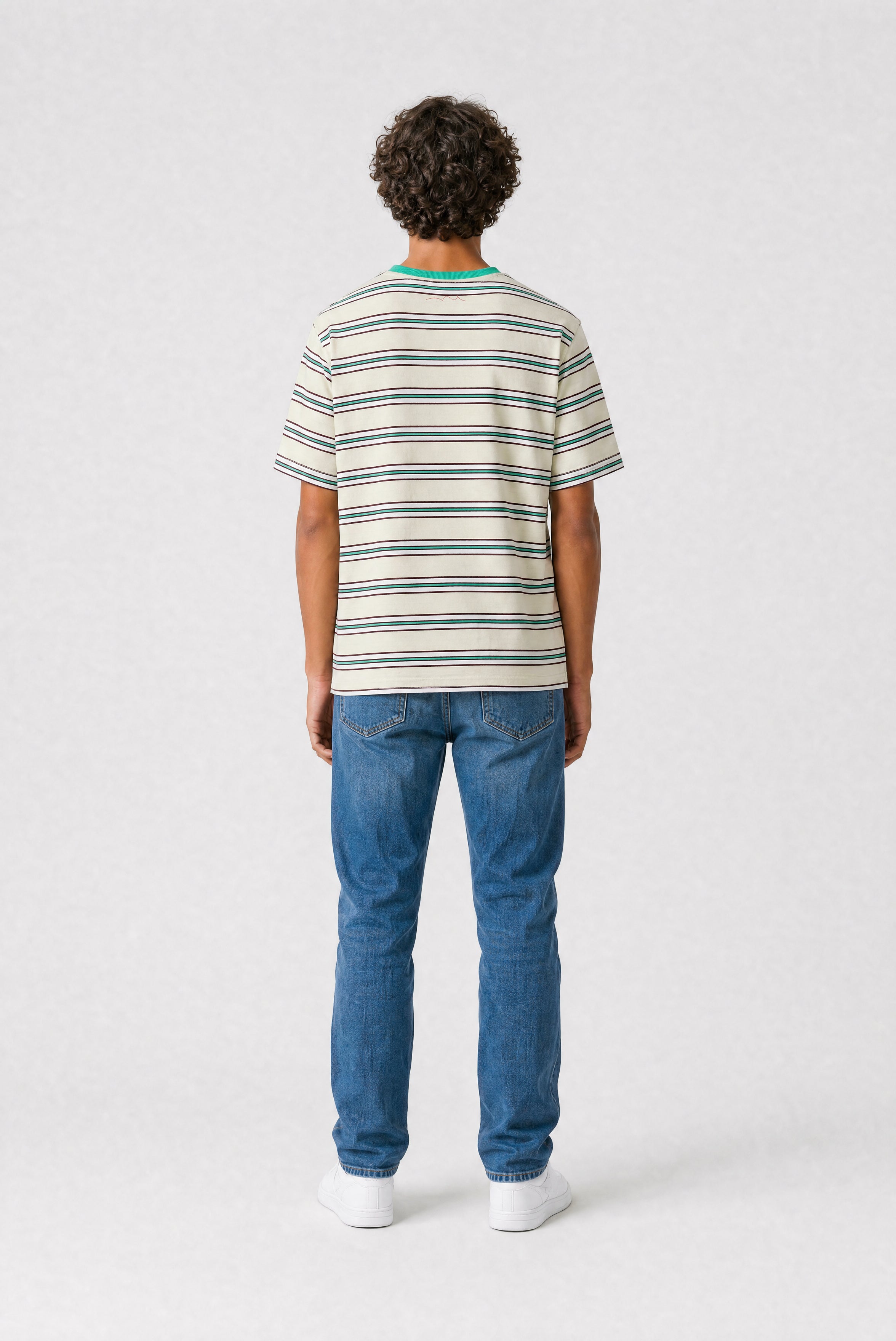 Teddy Smith T-Stripy MC JR t-shirt garçon vert nacre