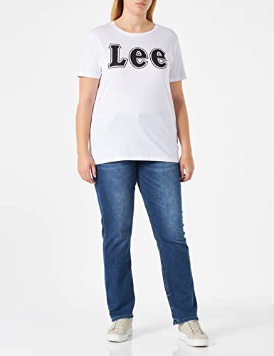 Lee Logo Tee t-shirt droit blanc logo imprimé