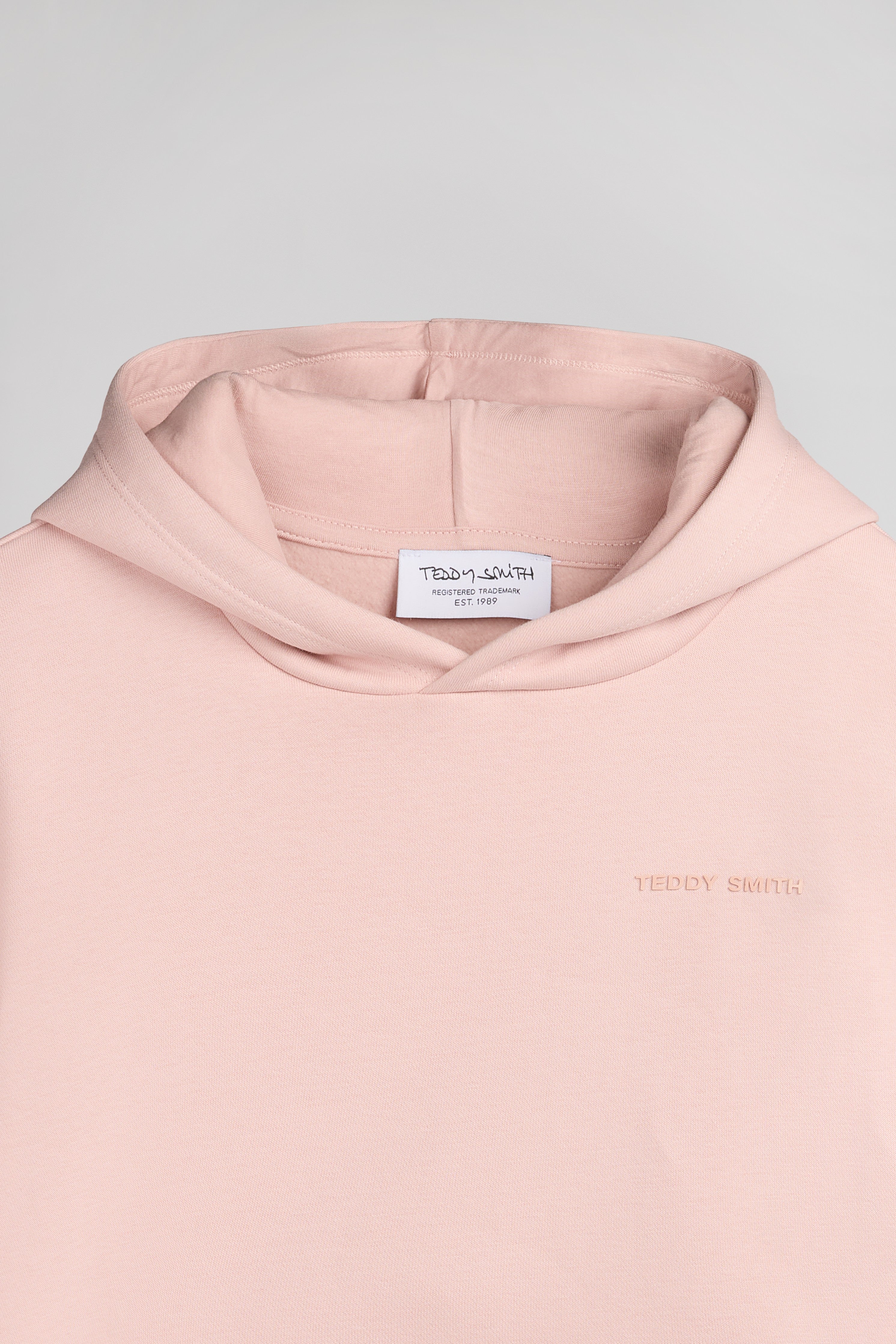 Teddy Smith S-Nark hoodie rose pastel enfant coton