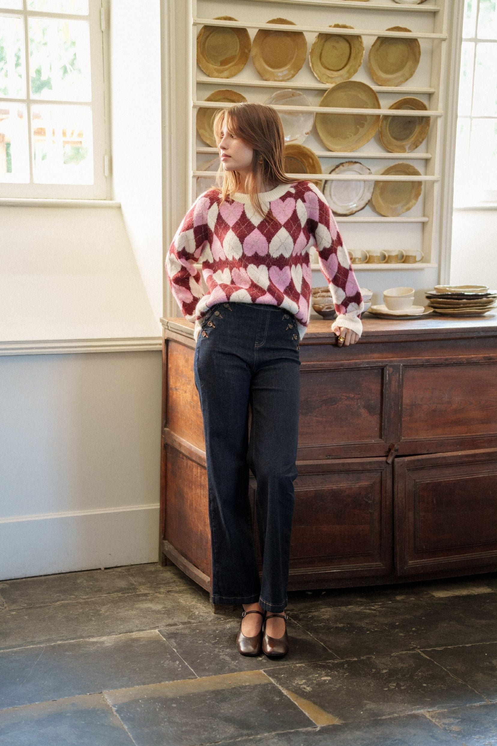 Maison Onado Juliette jean droit brut taille haute