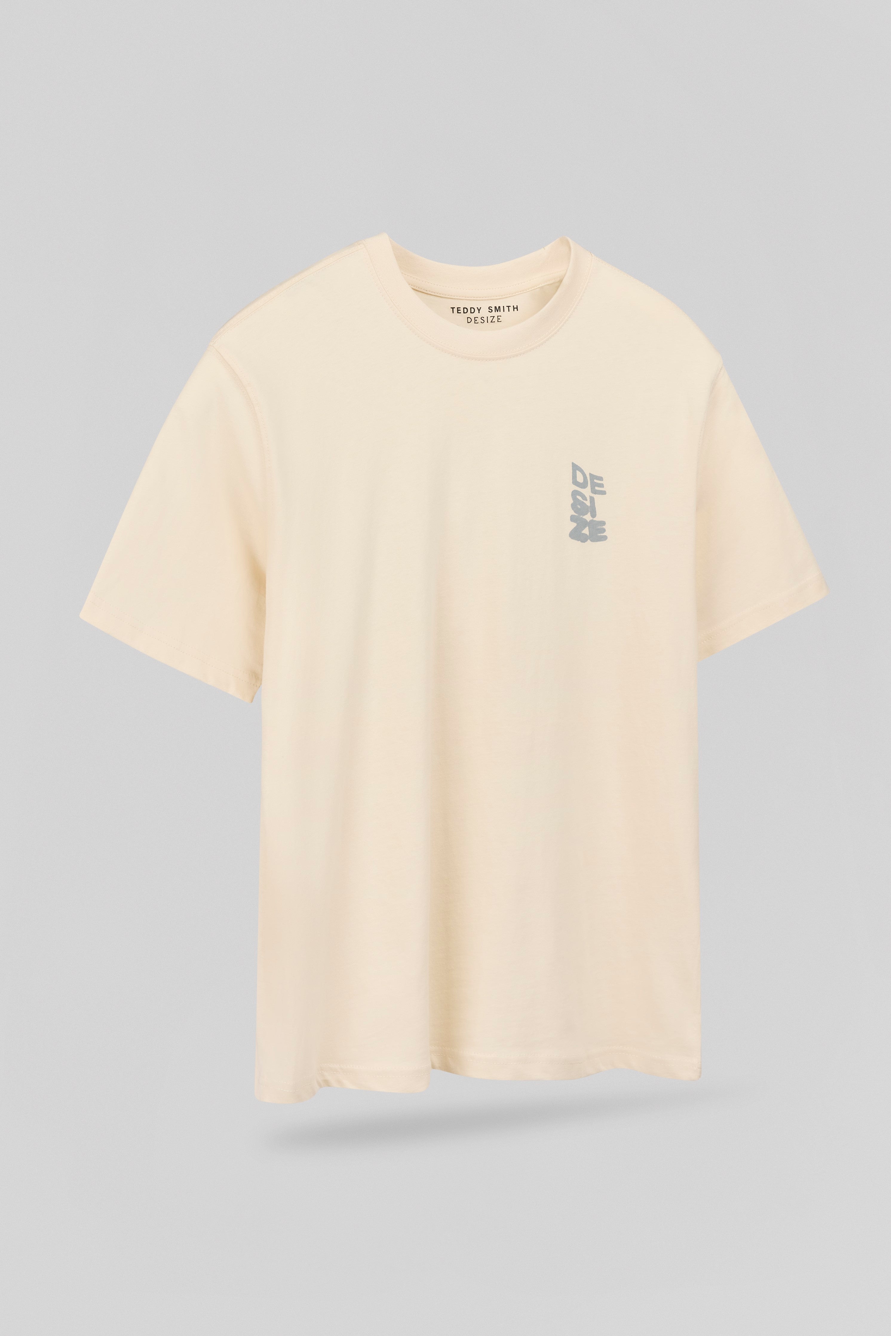 Teddy Smith T-Wall MC t-shirt homme cream ample coton