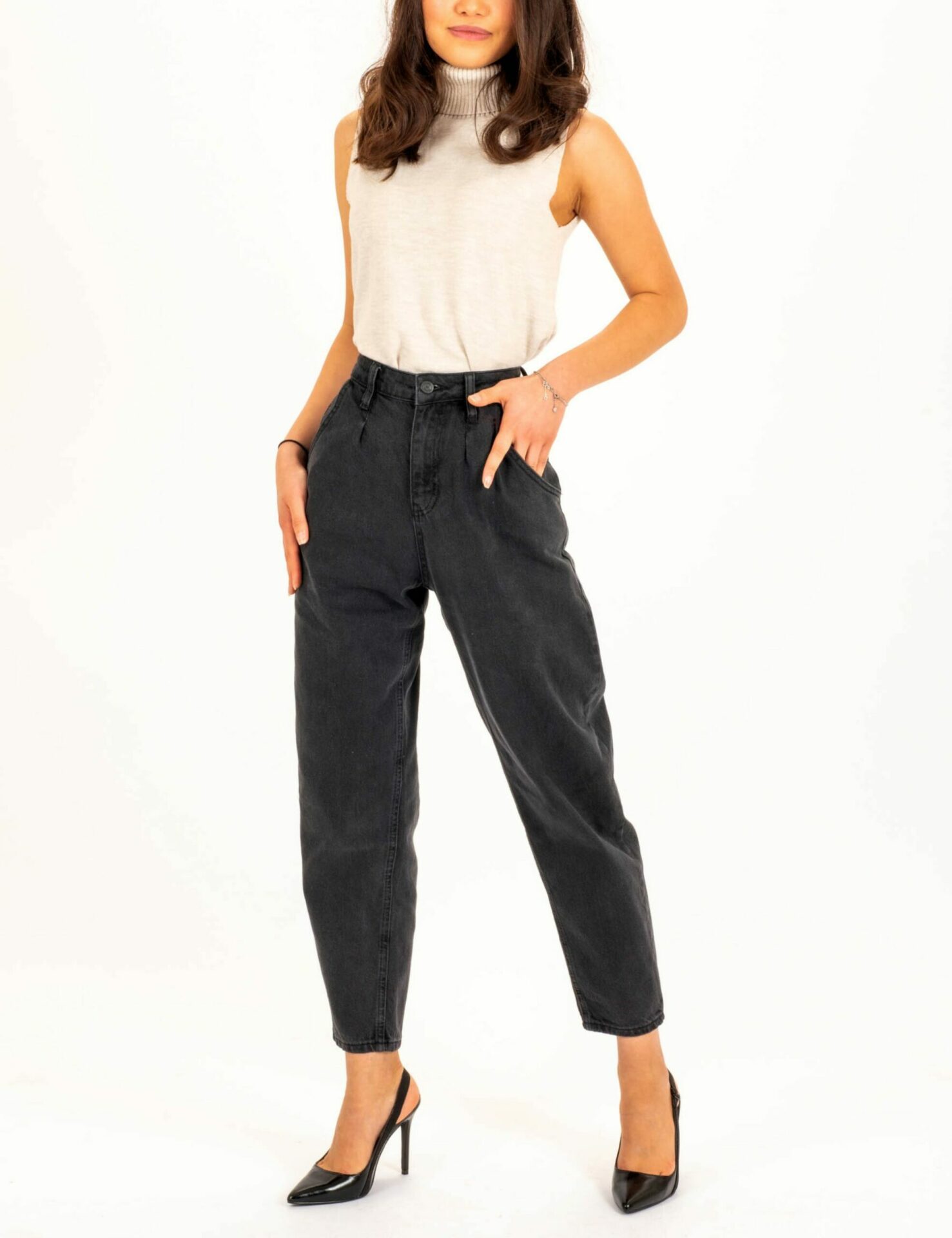 AA Spontané Balloon 90's Casualchic Denim jean gris taille haute