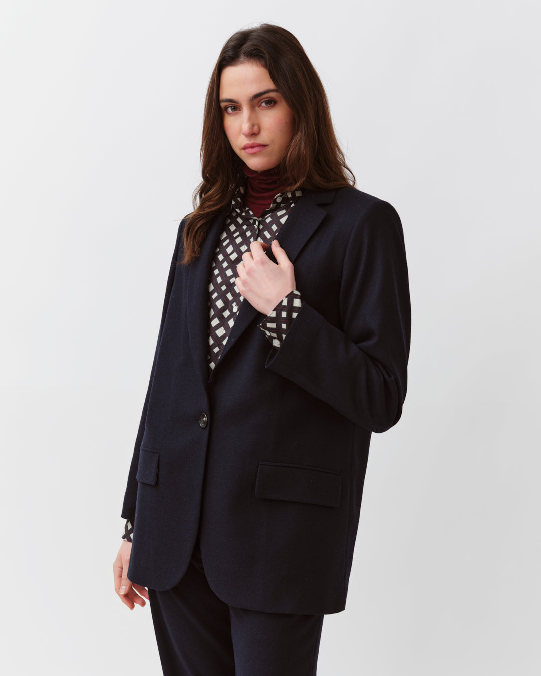 DIEGA VOUZIO veste tailleur marine oversize