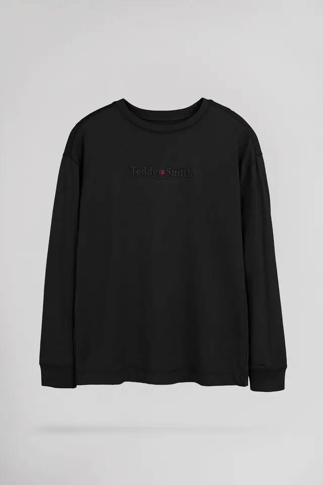 Teddy Smith T-Jim ML JR t-shirt garçon noir manches longues