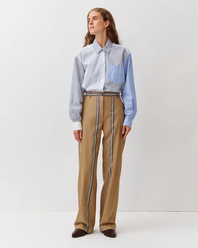 DIEGA PIMAO pantalon camel marine large fluide
