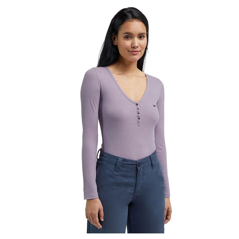 Lee Ls Henley t-shirt femme Midcentury Blue manches longues