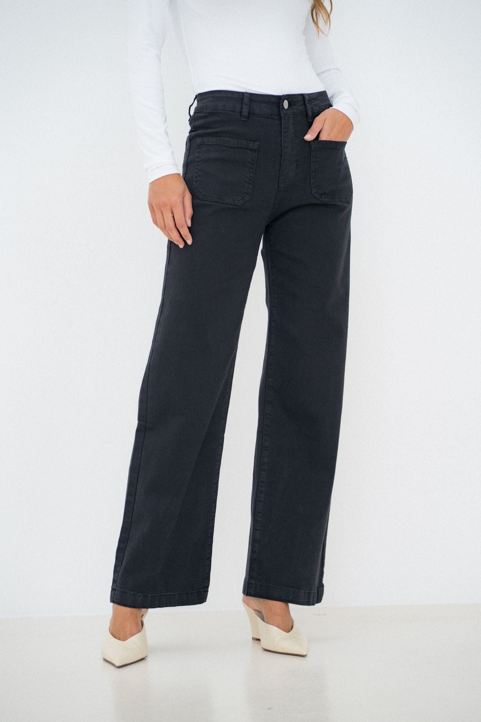 Maison Onado Selene jean droit noir taille haute